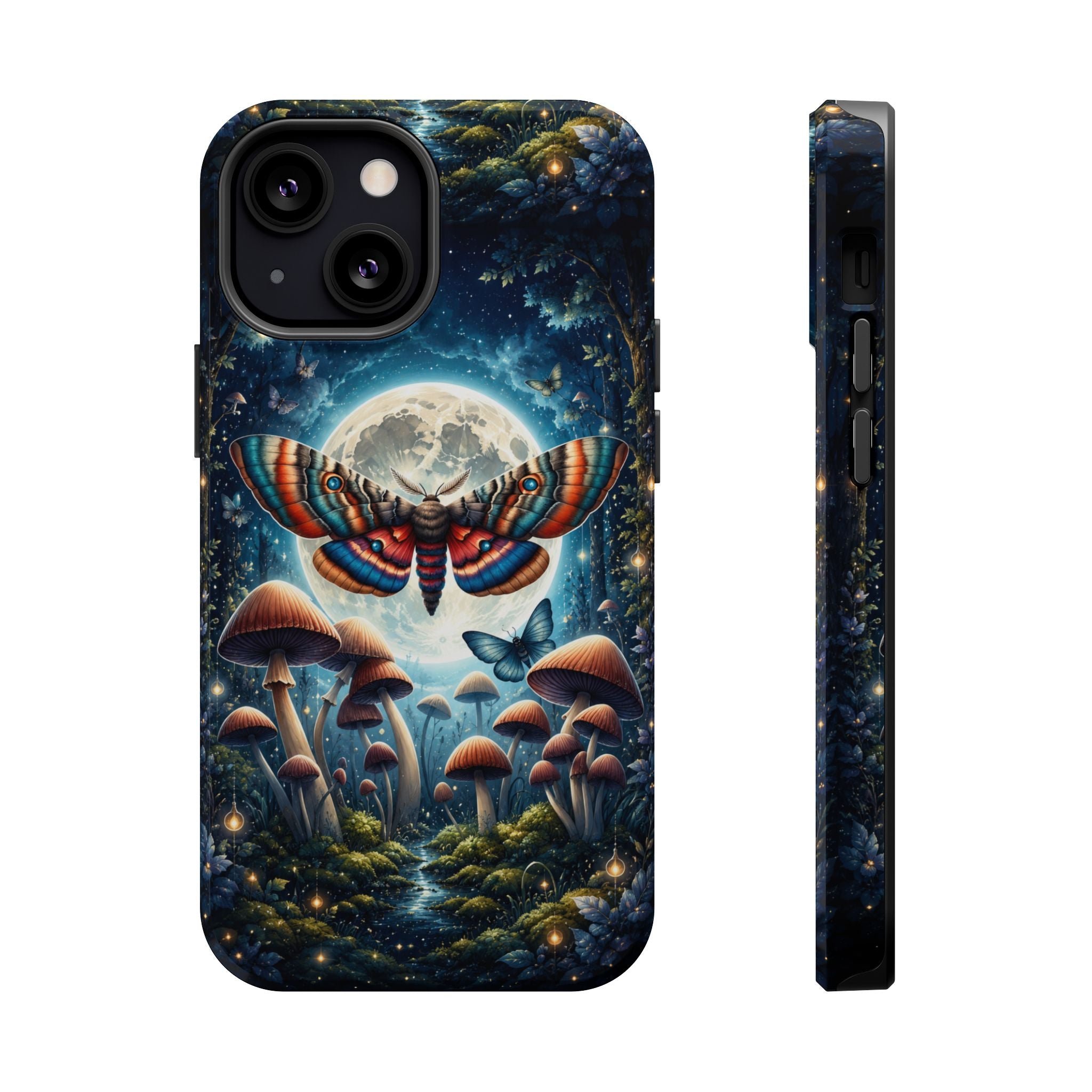 Mystic Moth Moon Phone Case – Whimsical MagSafe-Compatible Cover