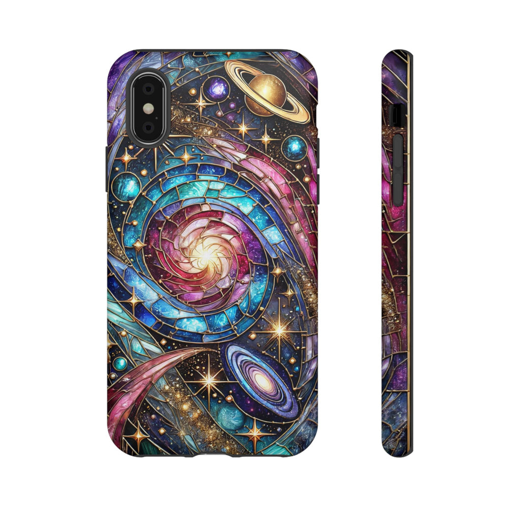 Galaxy Swirl Stained Glass Phone Case – Cosmic Celestial Cover