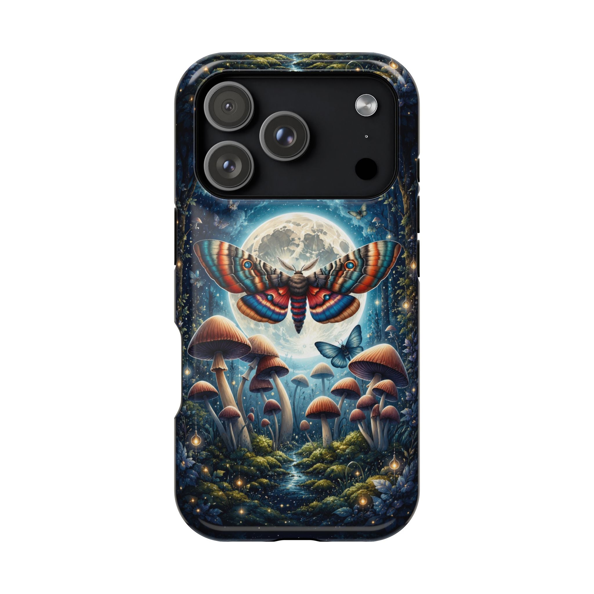 Mystic Moth Moon Phone Case – Whimsical MagSafe-Compatible Cover