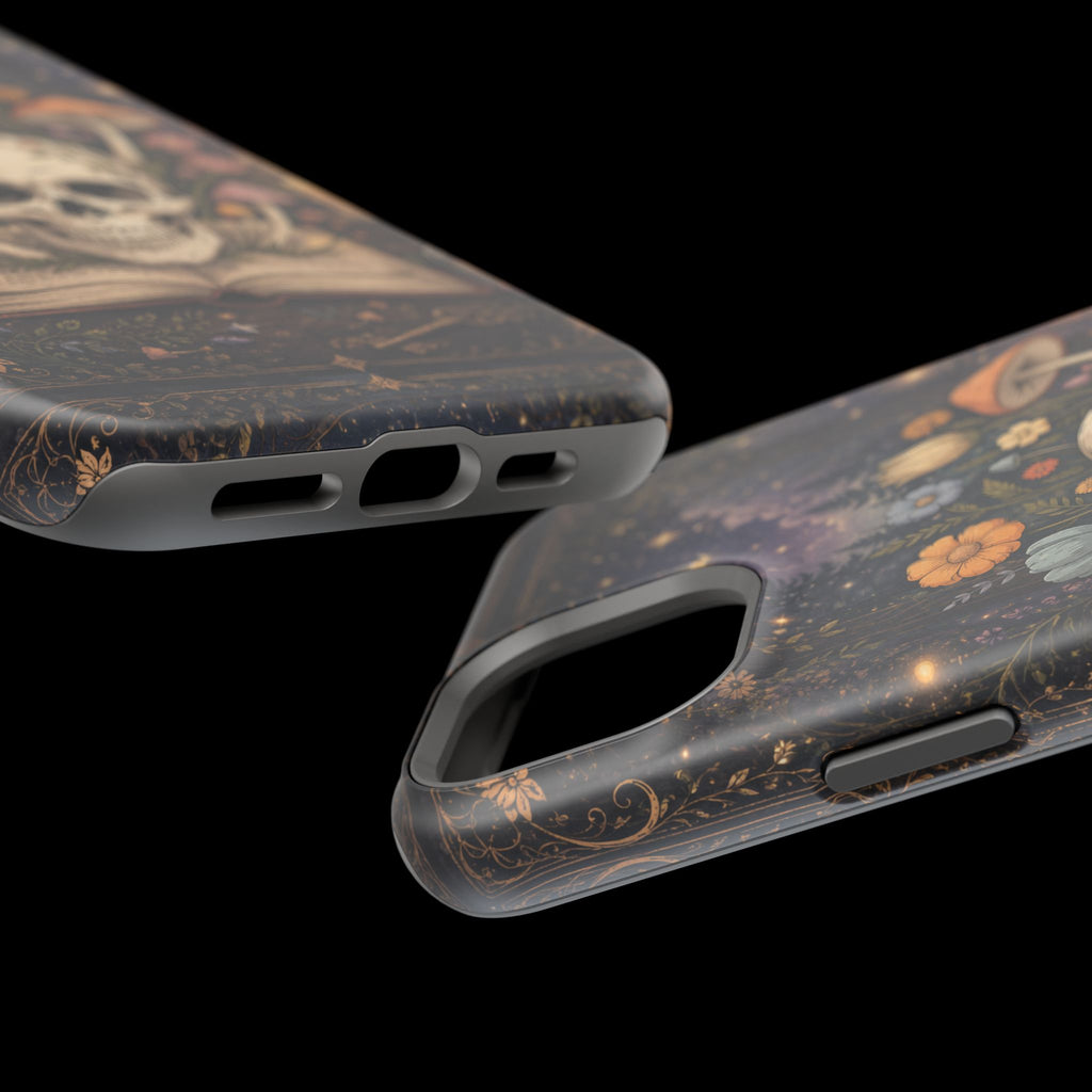 Skull & Mushroom Phone Case – Gothic MagSafe-Compatible Impact-Resistant Case