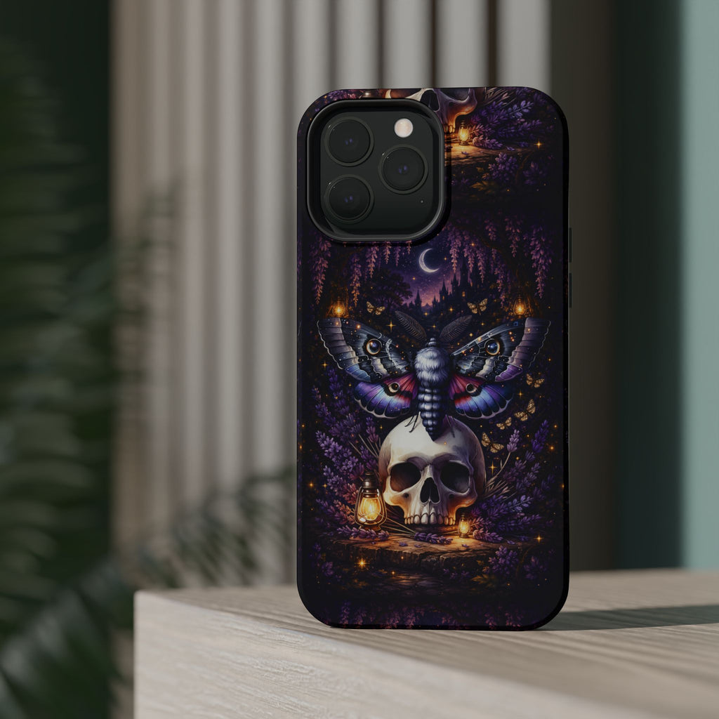 Moth & Skull Phone Case – Dark Mystical MagSafe-Compatible Cover