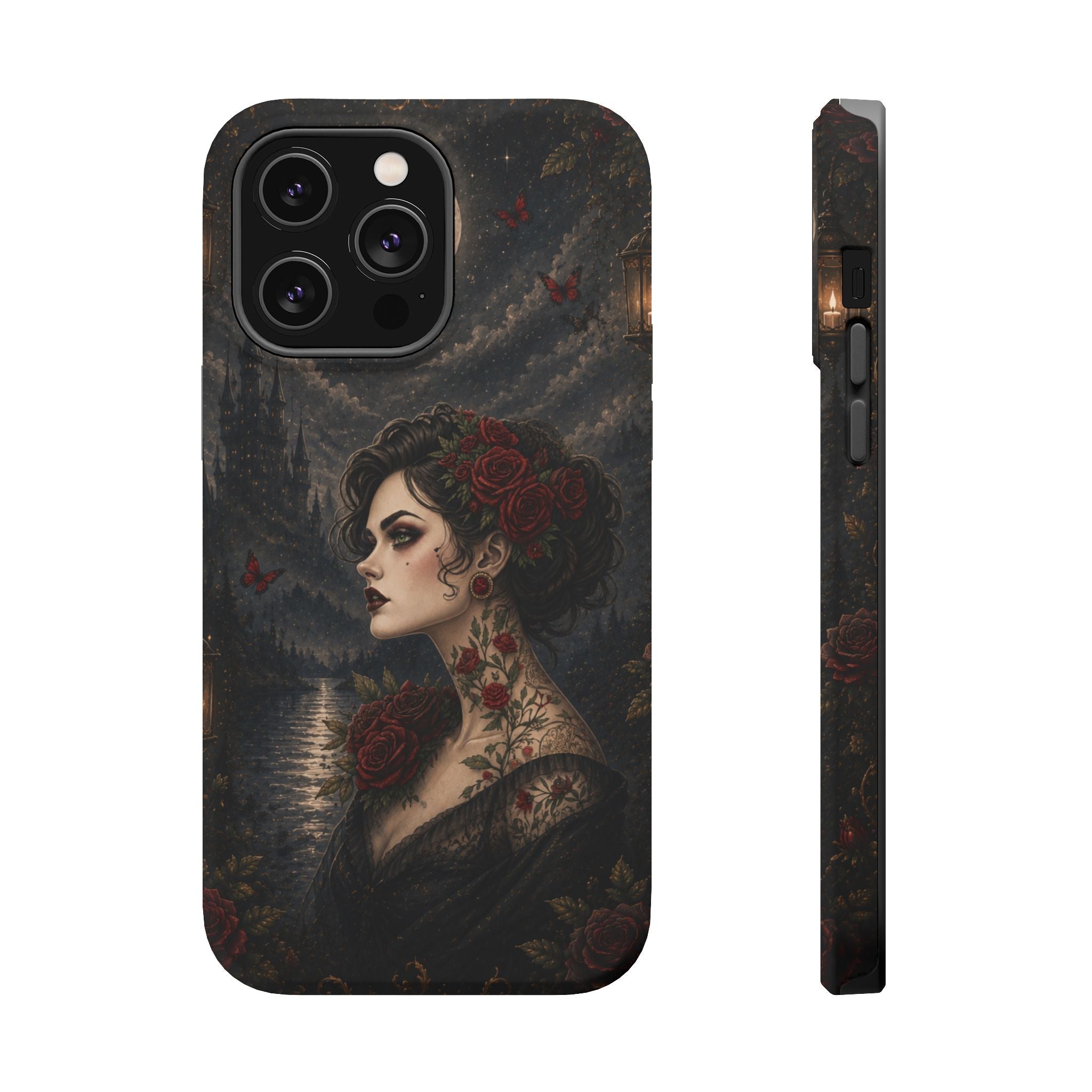 Gothic Rose Portrait Phone Case – Dark Romance MagSafe-Compatible Cover