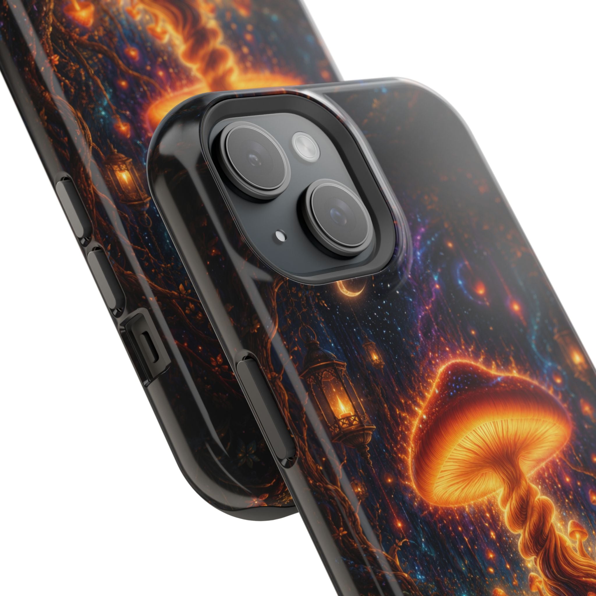 Psychedelic Glowing Mushroom Phone Case – MagSafe Galaxy Art Cover