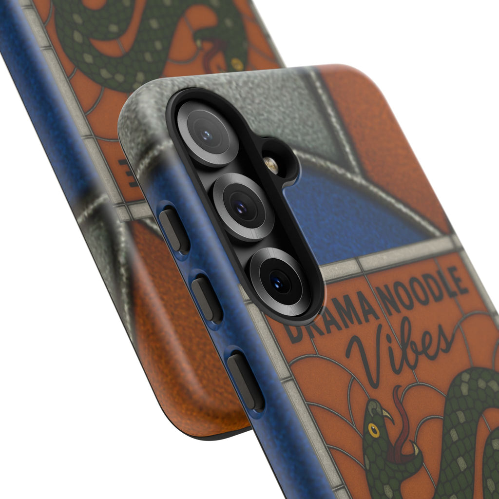 Stained Glass Snake Phone Case – Vibrant Drama Noodle Aesthetic Cover