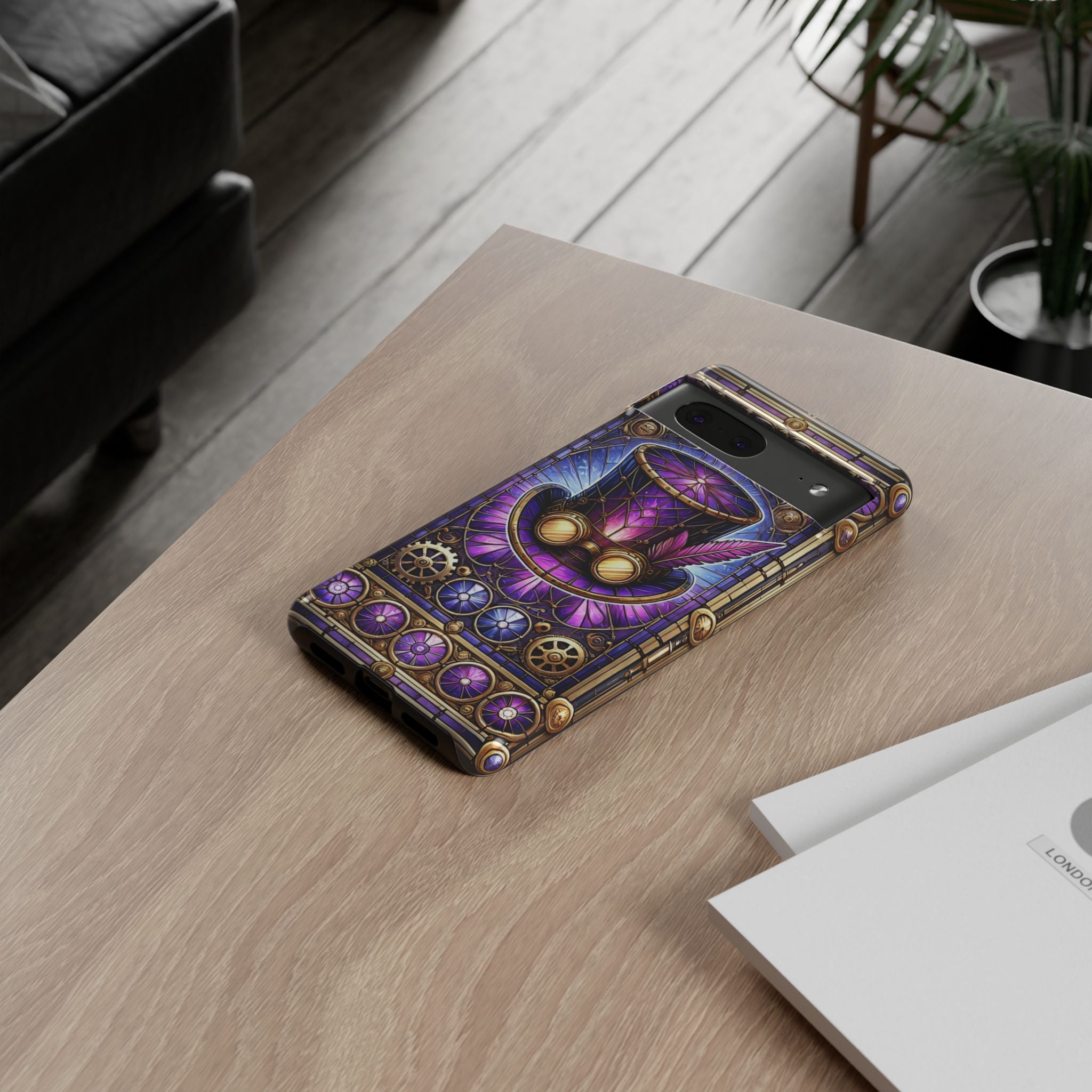 Stained Glass Steampunk Android Phone Case – 3D Full-Wrap Protective Cover with TPU Liner