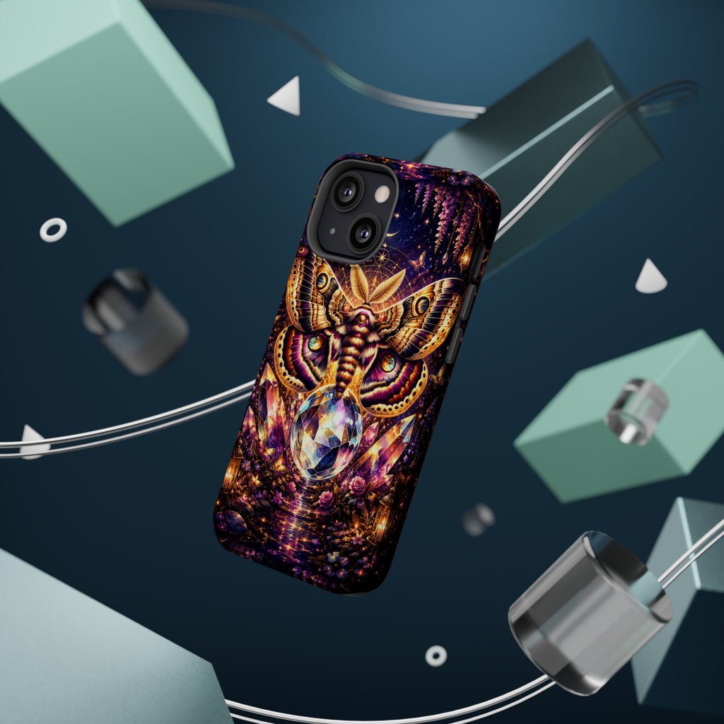 Mystic Moth Crystal Phone Case – Jewel-Toned MagSafe-Compatible Cover