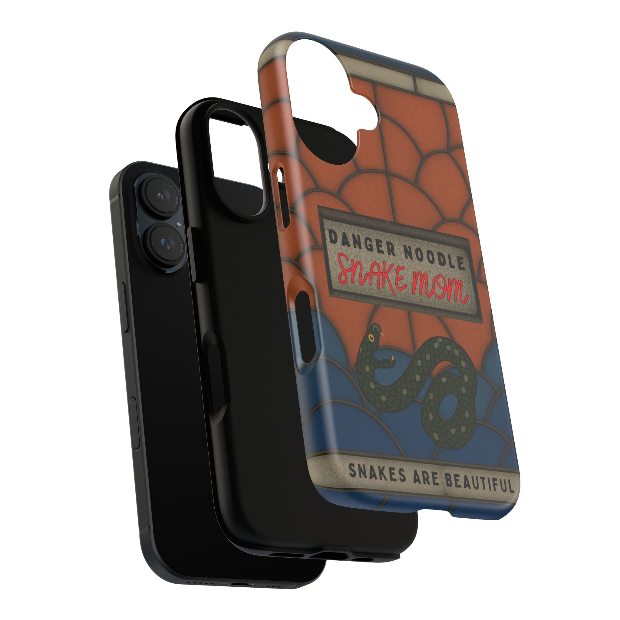 Danger Noodle Snake Mom Phone Case | Snakes Are Beautiful |Stained Glass Snake Art | Funny Snake Lover Gift |  Reptile Mom Phone Cover