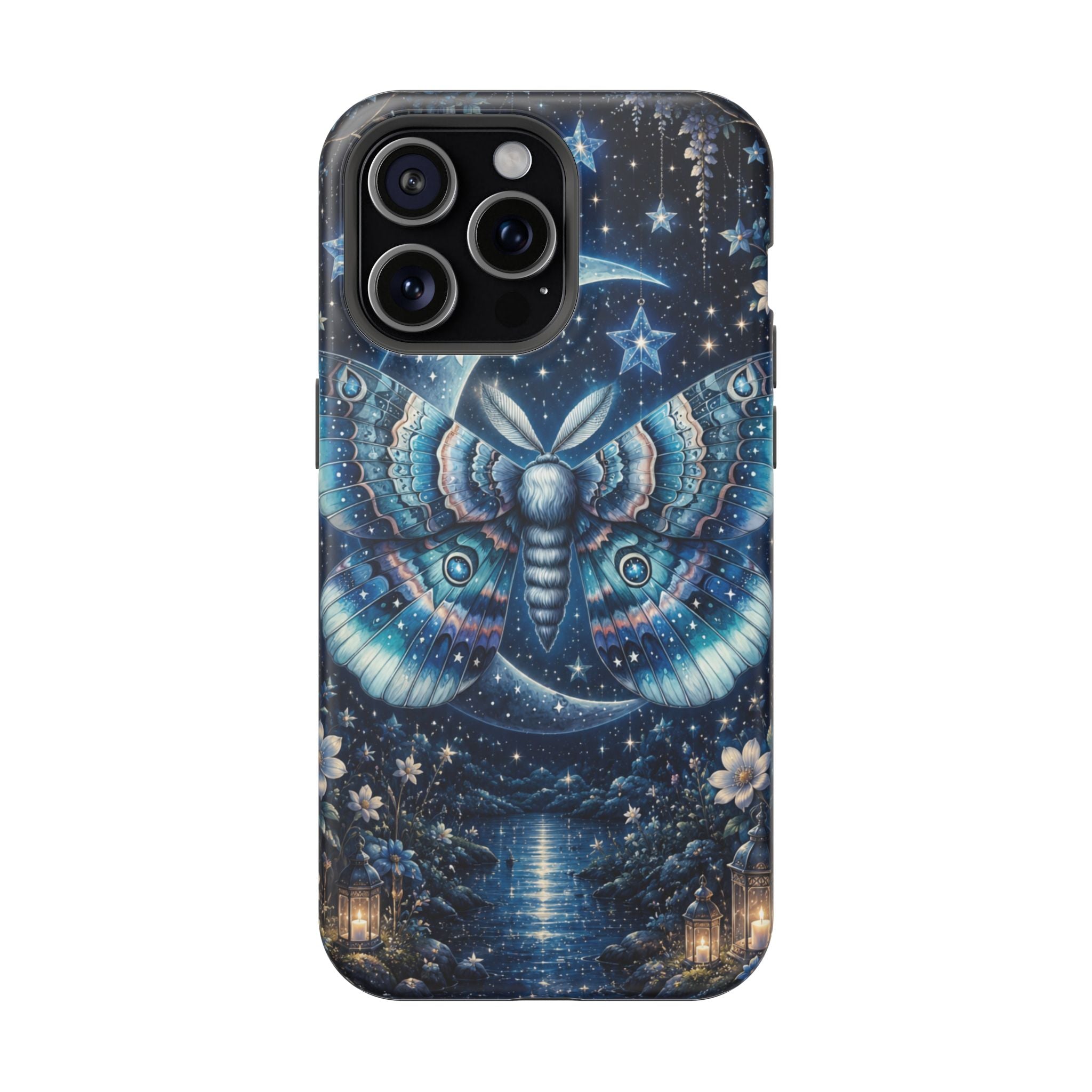 Mystic Moth Moon Phone Case – Night Sky MagSafe-Compatible Cover