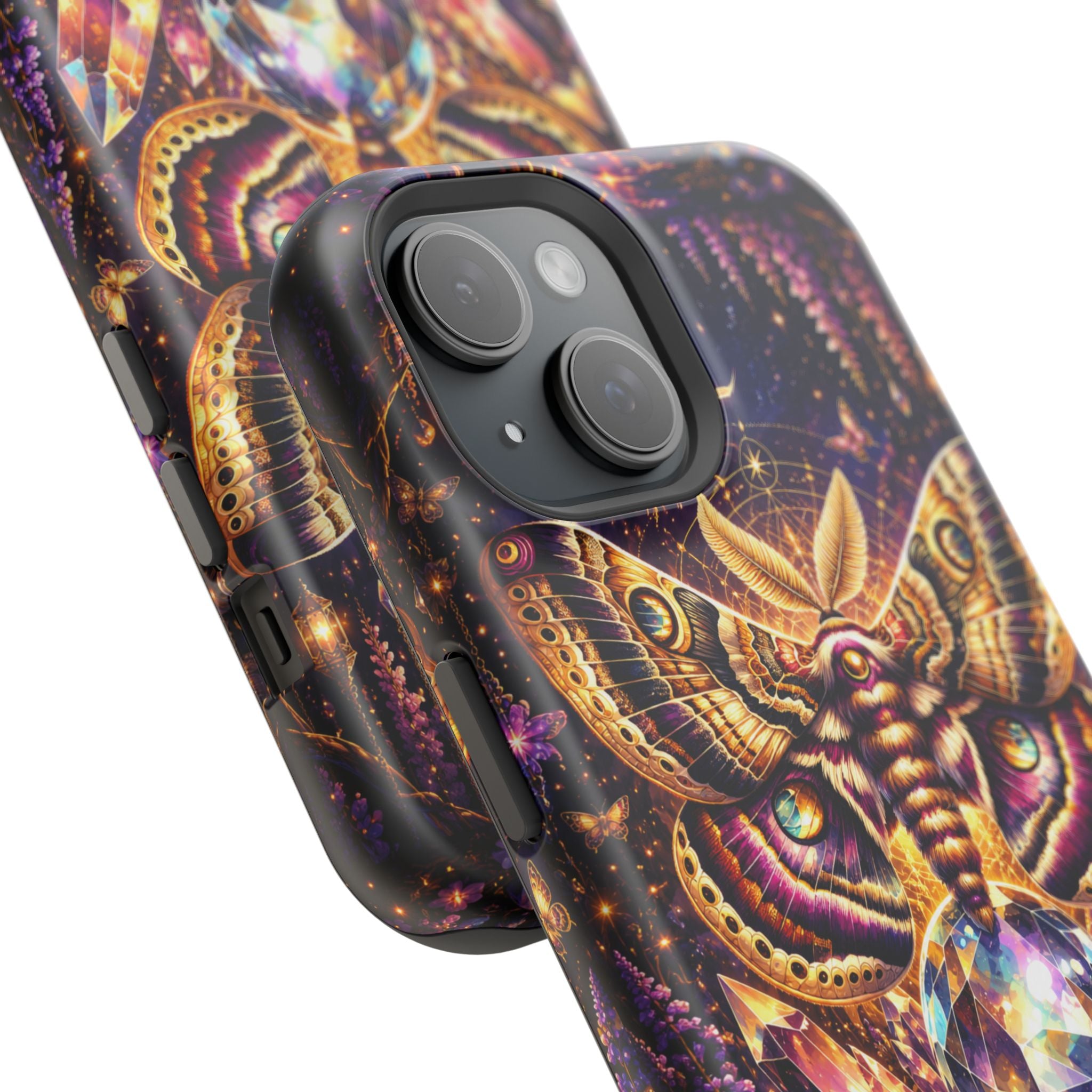 Mystic Moth Crystal Phone Case – Jewel-Toned MagSafe-Compatible Cover