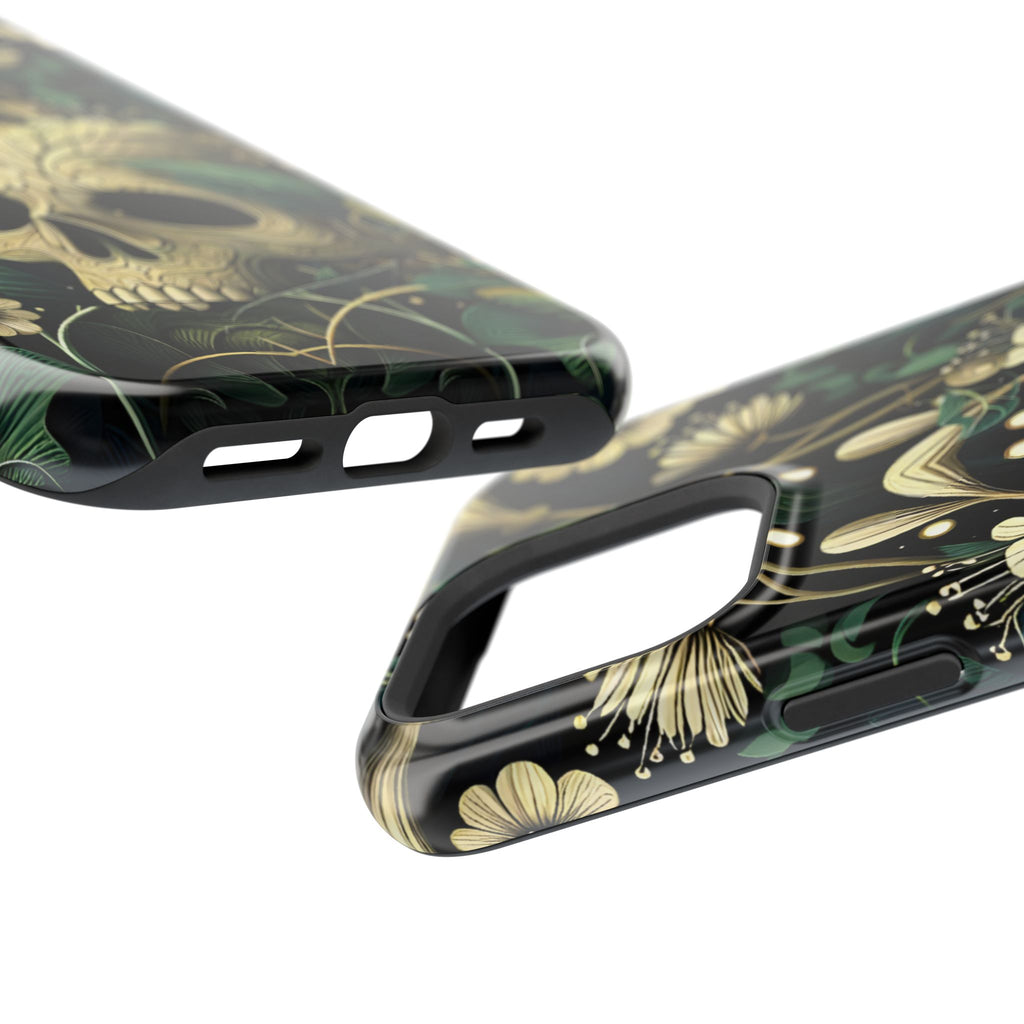 Floral Skull Phone Case – Botanical Gothic MagSafe-Compatible Cover