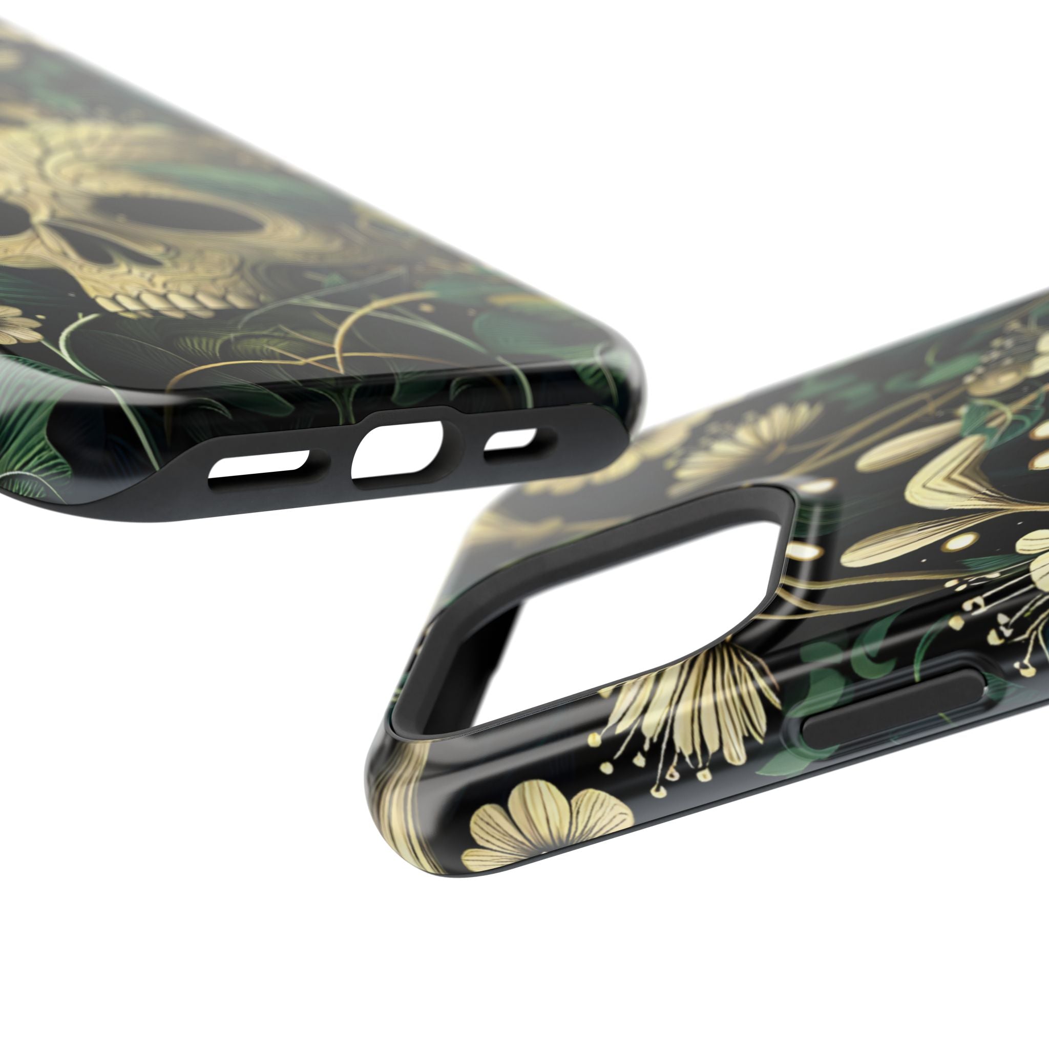 Floral Skull Phone Case – Botanical Gothic MagSafe-Compatible Cover