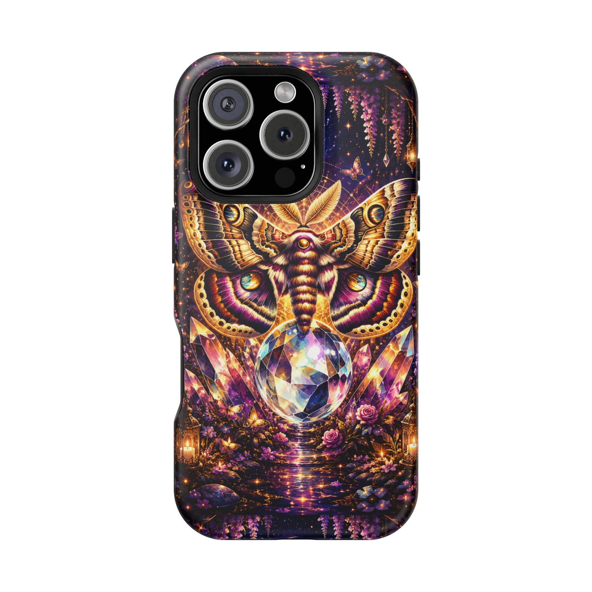 Mystic Moth Crystal Phone Case – Jewel-Toned MagSafe-Compatible Cover