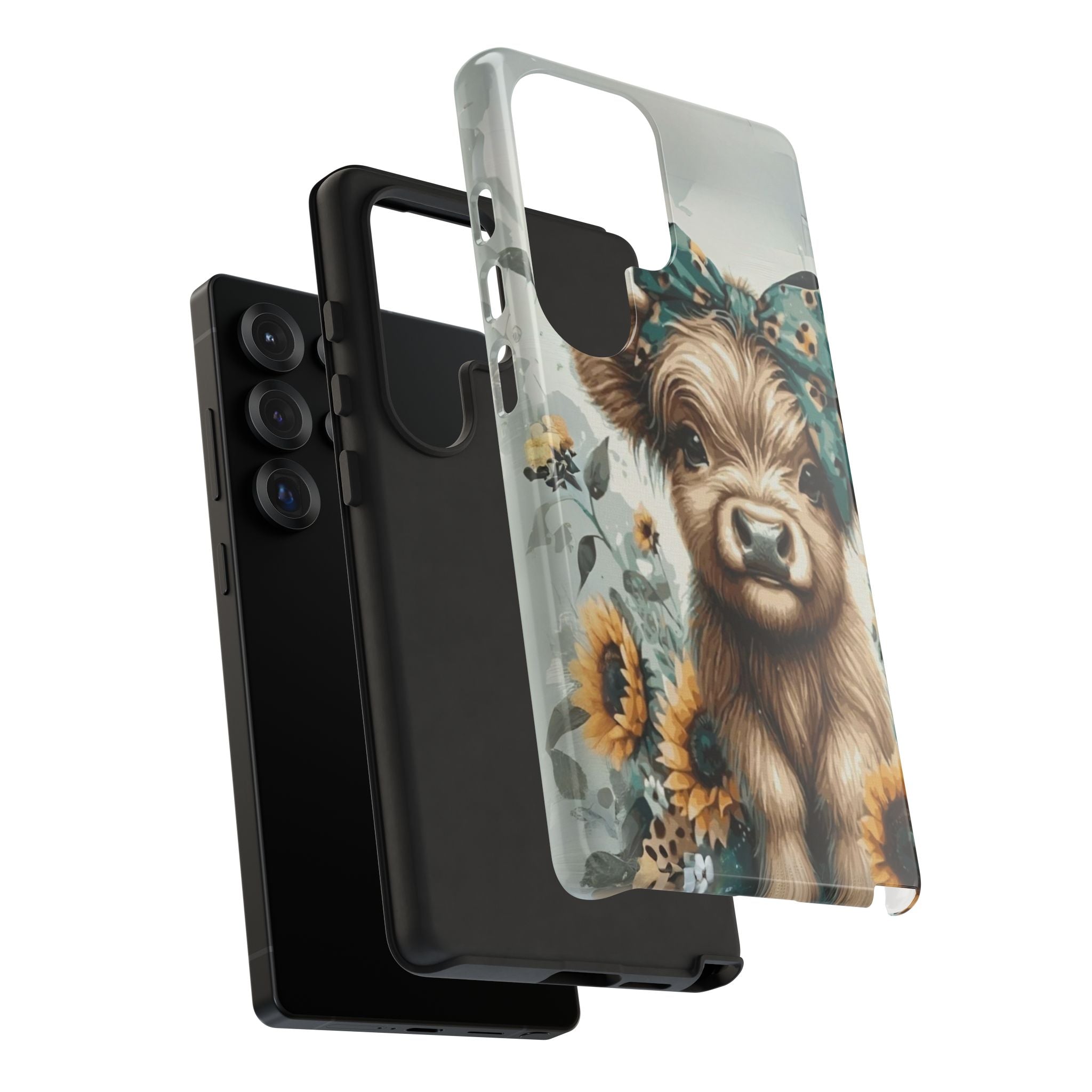 Adorable Cow Phone Case – Floral Farmhouse Design, Cute Animal Lover Gift