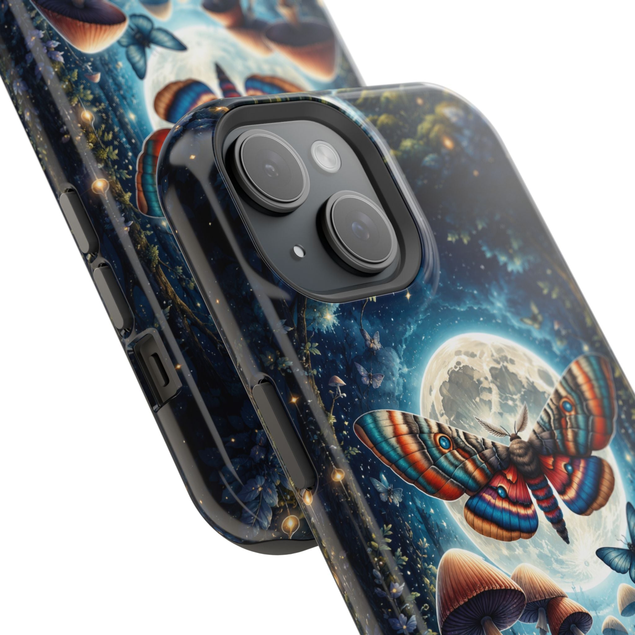 Mystic Moth Moon Phone Case – Whimsical MagSafe-Compatible Cover