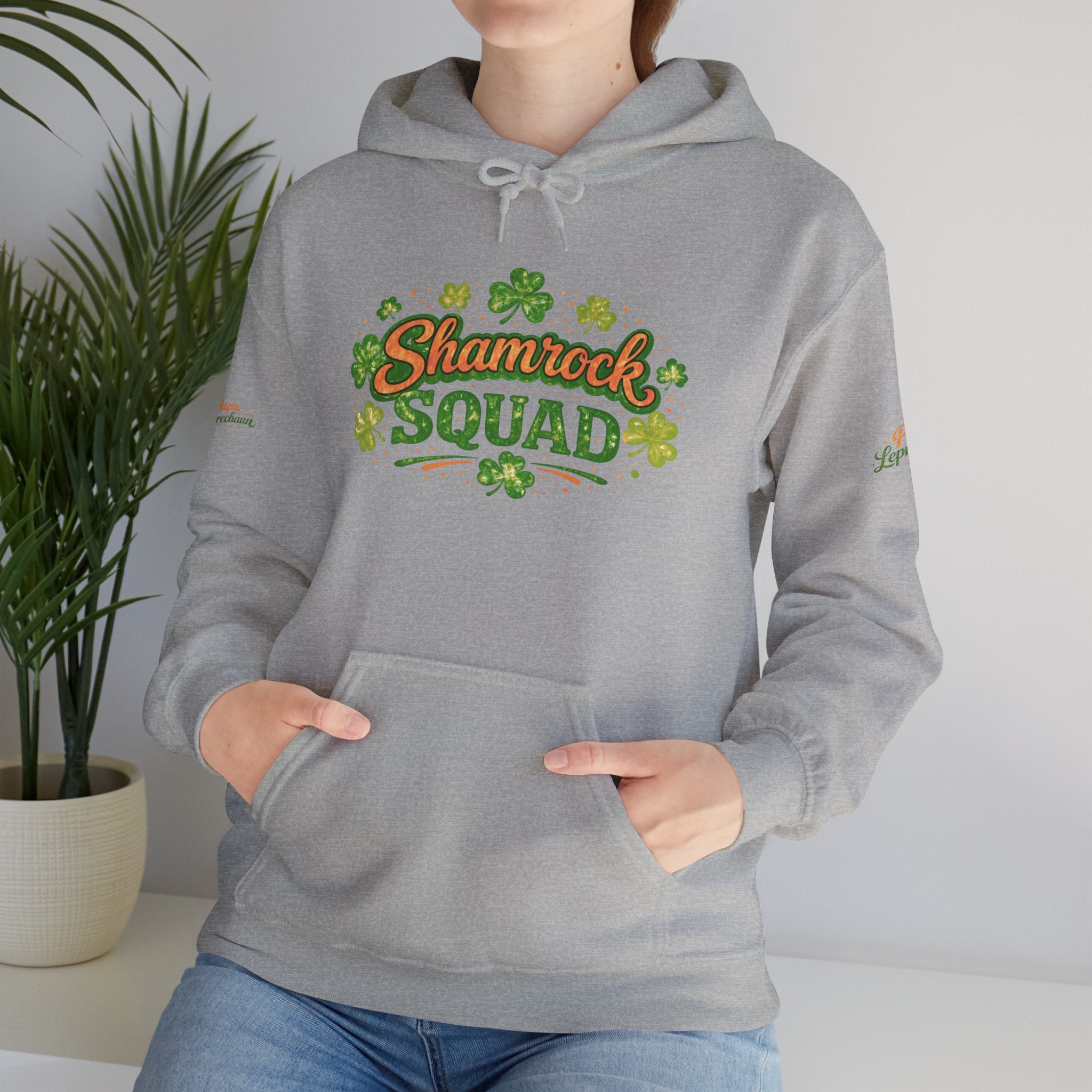 Papa Leprechaun Shamrock Squad Hoodie — St. Patrick’s Day Green Clover Sweatshirt