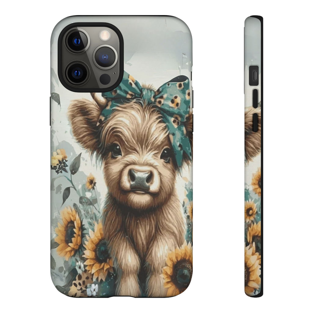 Adorable Cow Phone Case – Floral Farmhouse Design, Cute Animal Lover Gift