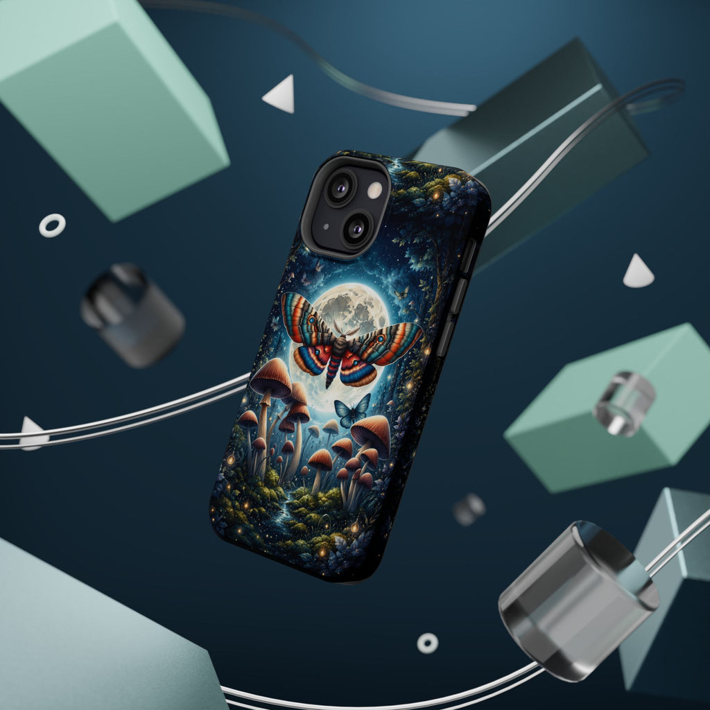 Mystic Moth Moon Phone Case – Whimsical MagSafe-Compatible Cover
