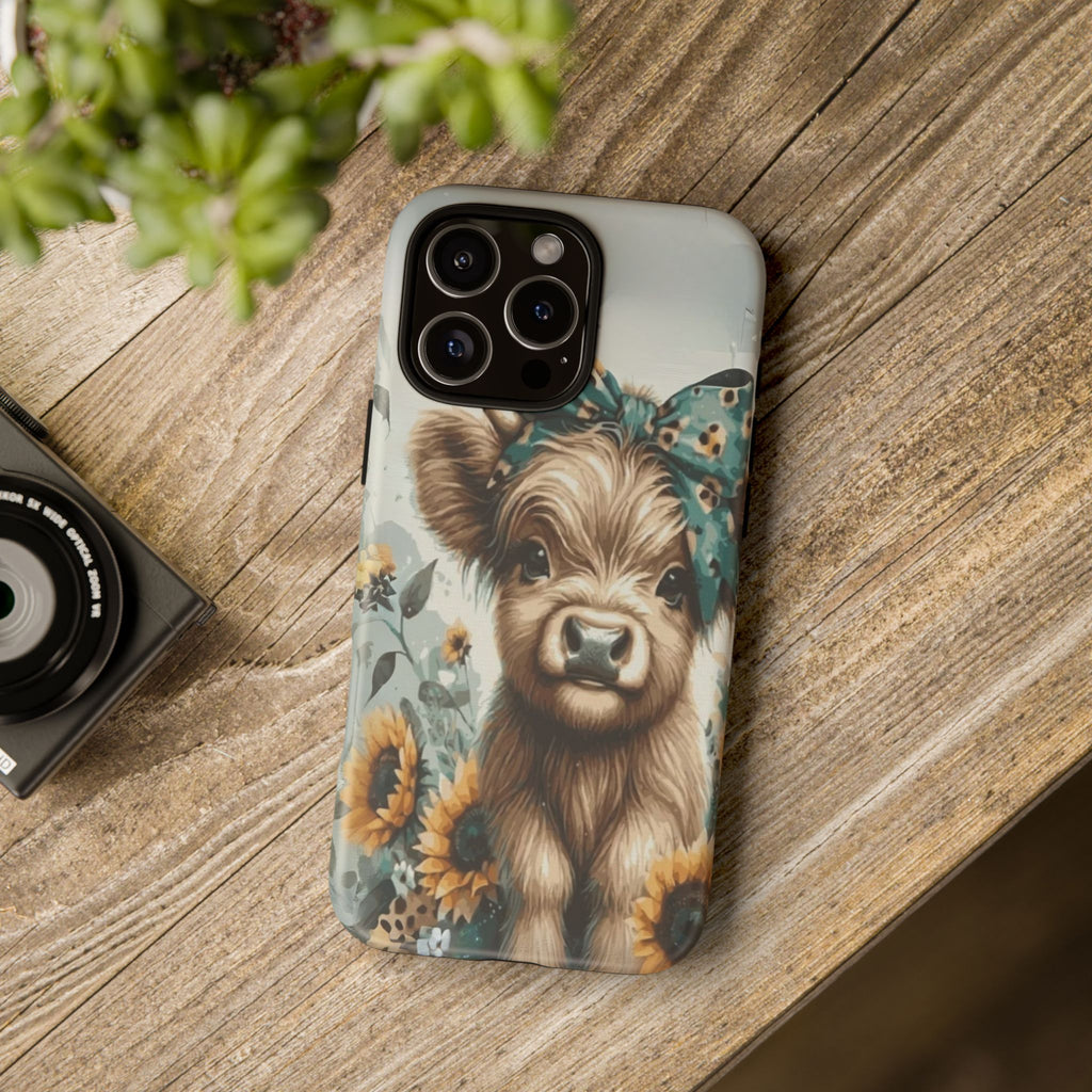 Adorable Cow Phone Case – Floral Farmhouse Design, Cute Animal Lover Gift