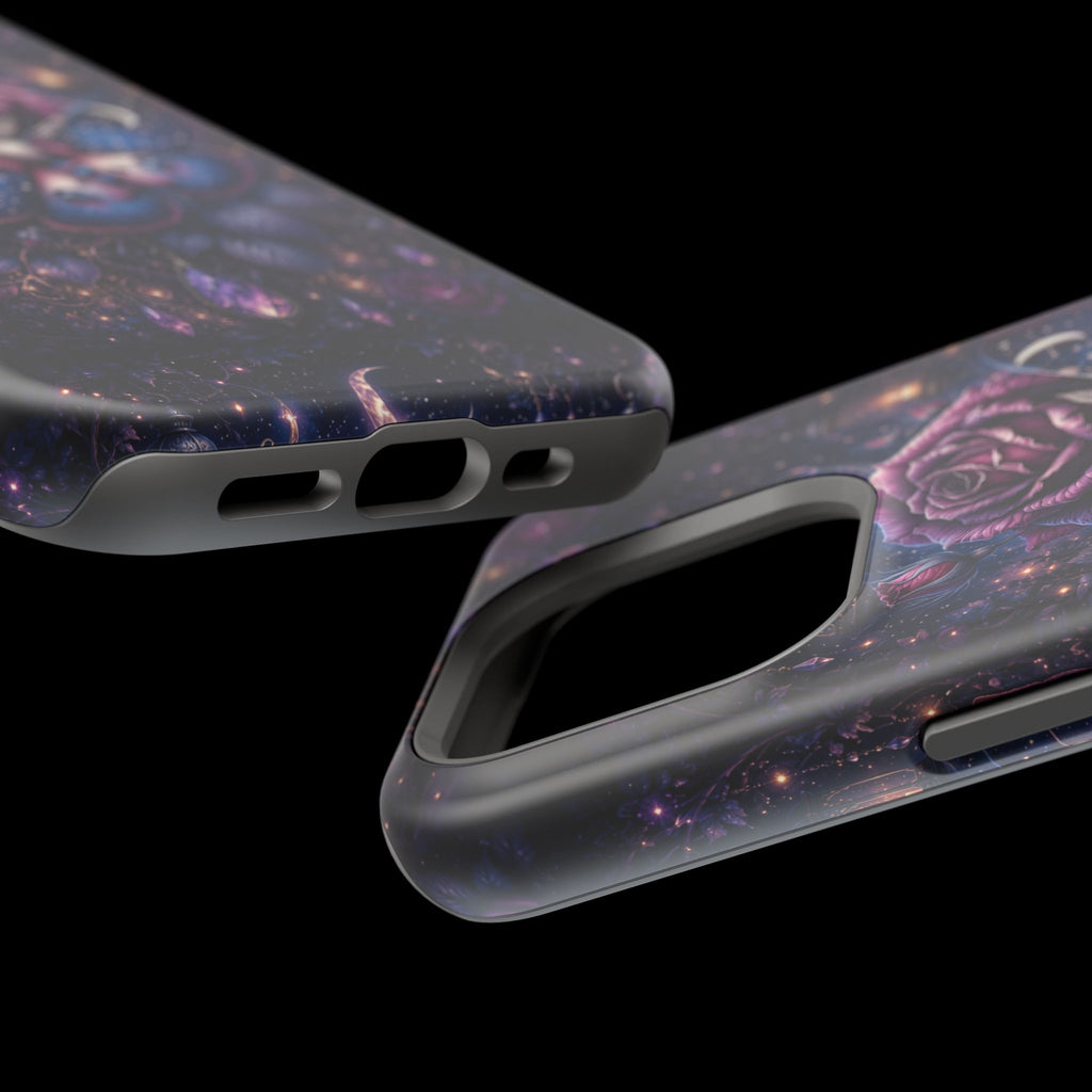 Mystical Rose & Moth Phone Case – Floral MagSafe-Compatible Cover
