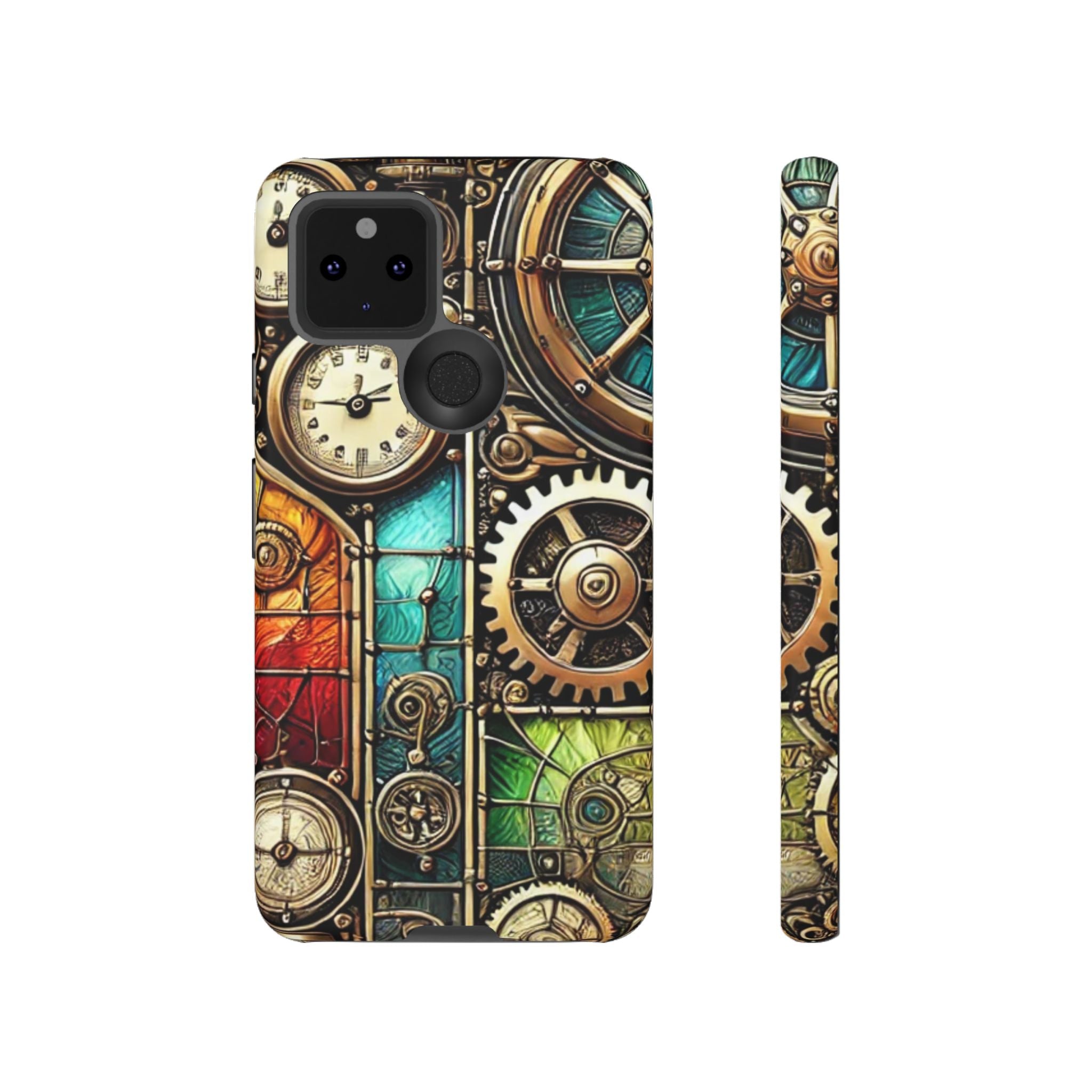 Steampunk Meets Stained Glass Android Case, Artistic Gear Design