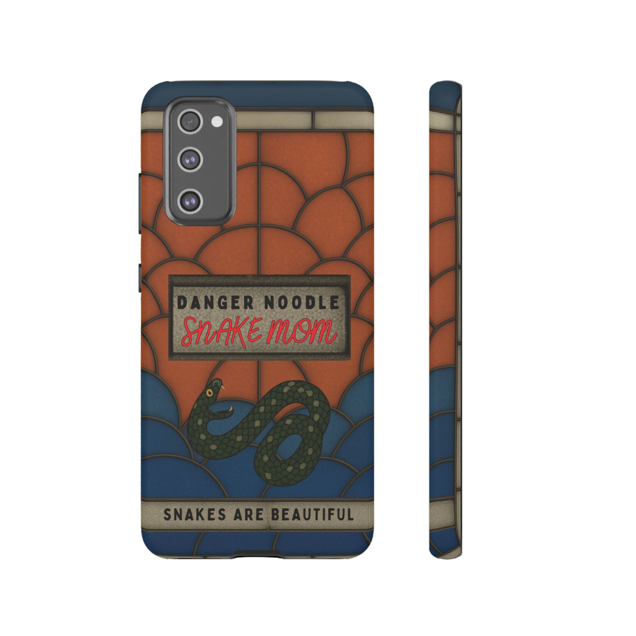 Danger Noodle Snake Mom Phone Case | Snakes Are Beautiful |Stained Glass Snake Art | Funny Snake Lover Gift |  Reptile Mom Phone Cover