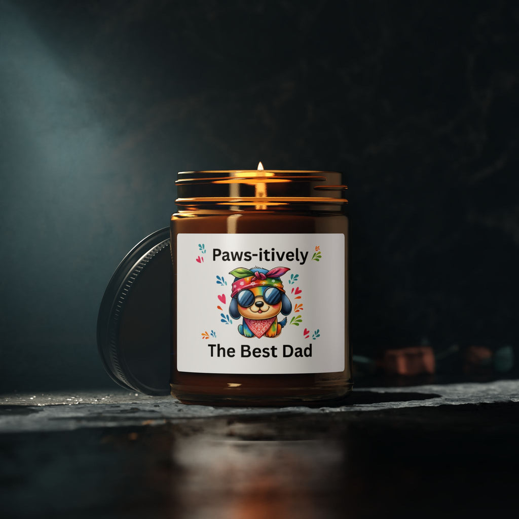 Paws-itively The Best Dad Scented Soy Candle, Dog Dad Gift
