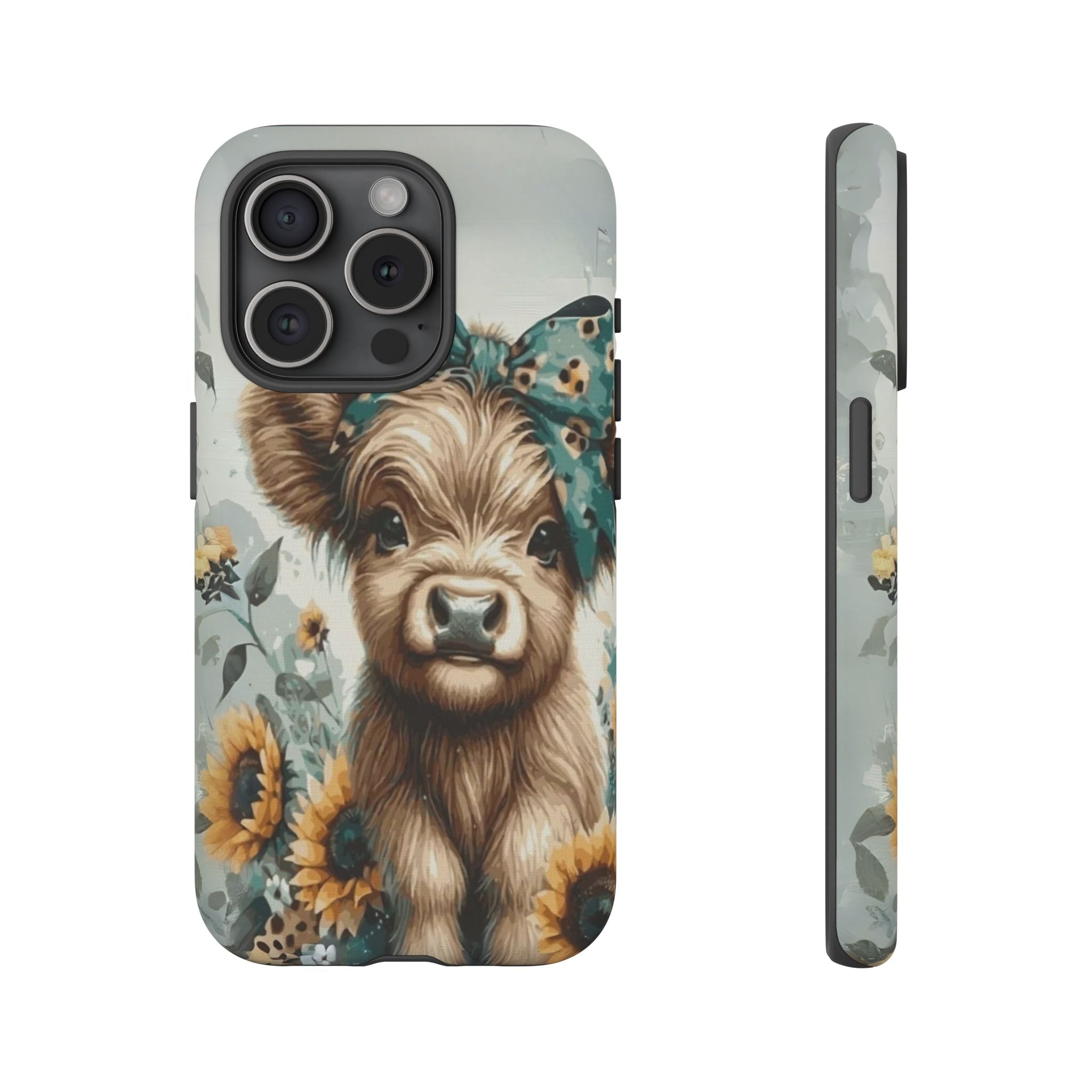 Adorable Cow Phone Case – Floral Farmhouse Design, Cute Animal Lover Gift