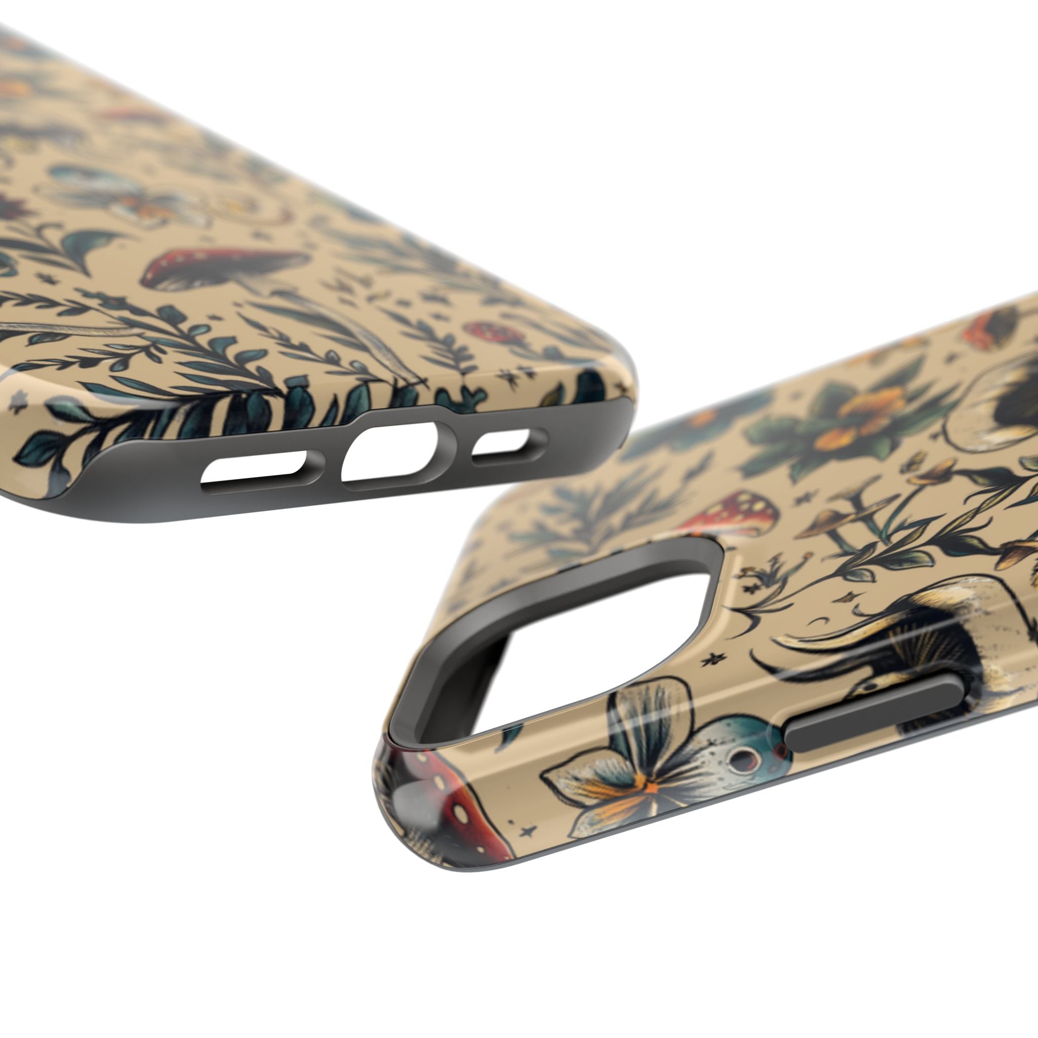 Vintage Botanical Mushroom Phone Case – MagSafe-Compatible Cover