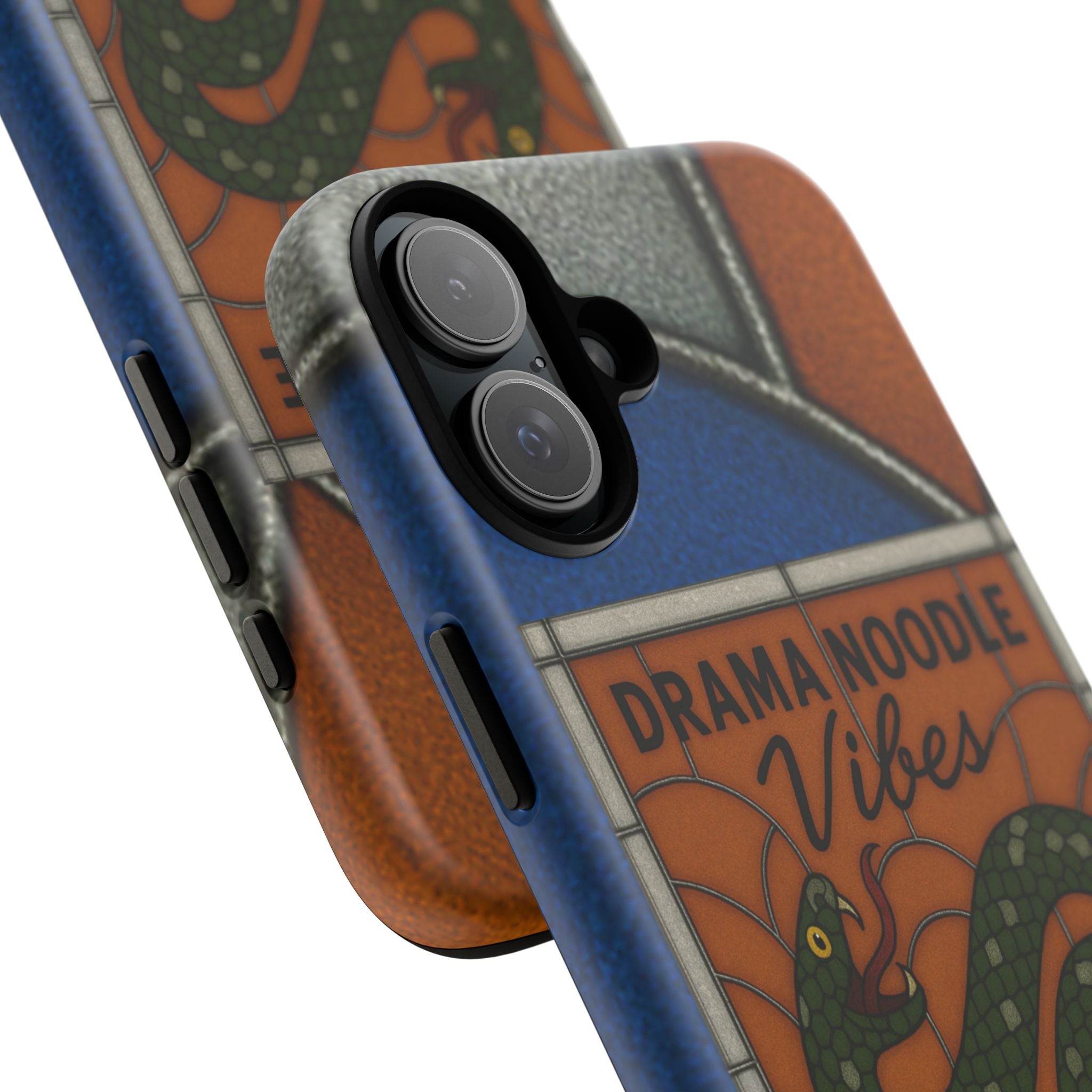 Stained Glass Snake Phone Case – Vibrant Drama Noodle Aesthetic Cover
