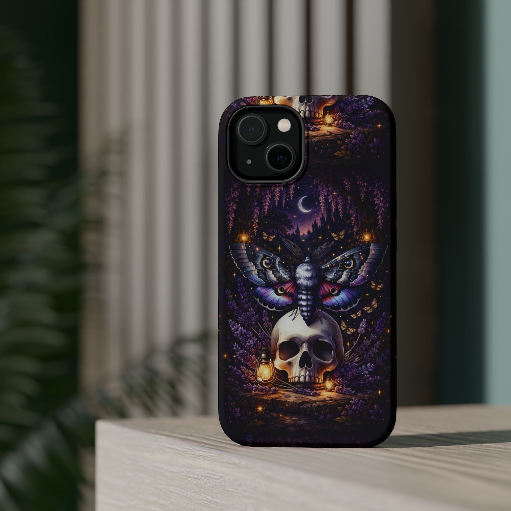 Moth & Skull Phone Case – Dark Mystical MagSafe-Compatible Cover