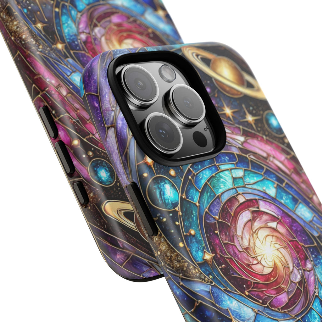 Galaxy Swirl Stained Glass Phone Case – Cosmic Celestial Cover