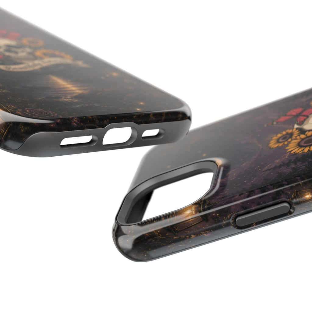 Skull, Sunflowers & Butterflies Phone Case – "Beautifully Twisted" MagSafe Cover
