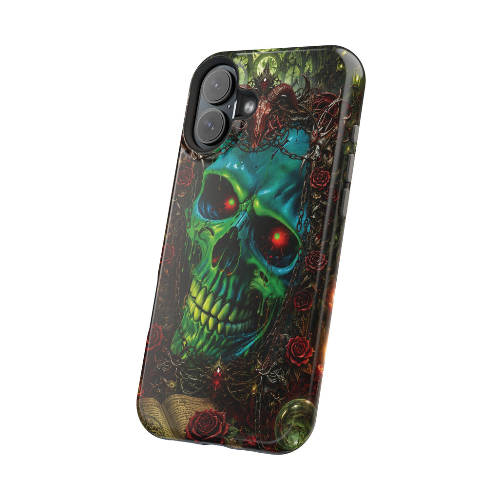 Skull Rose Phone Case – Gothic Impact-Resistant MagSafe-Compatible Cover