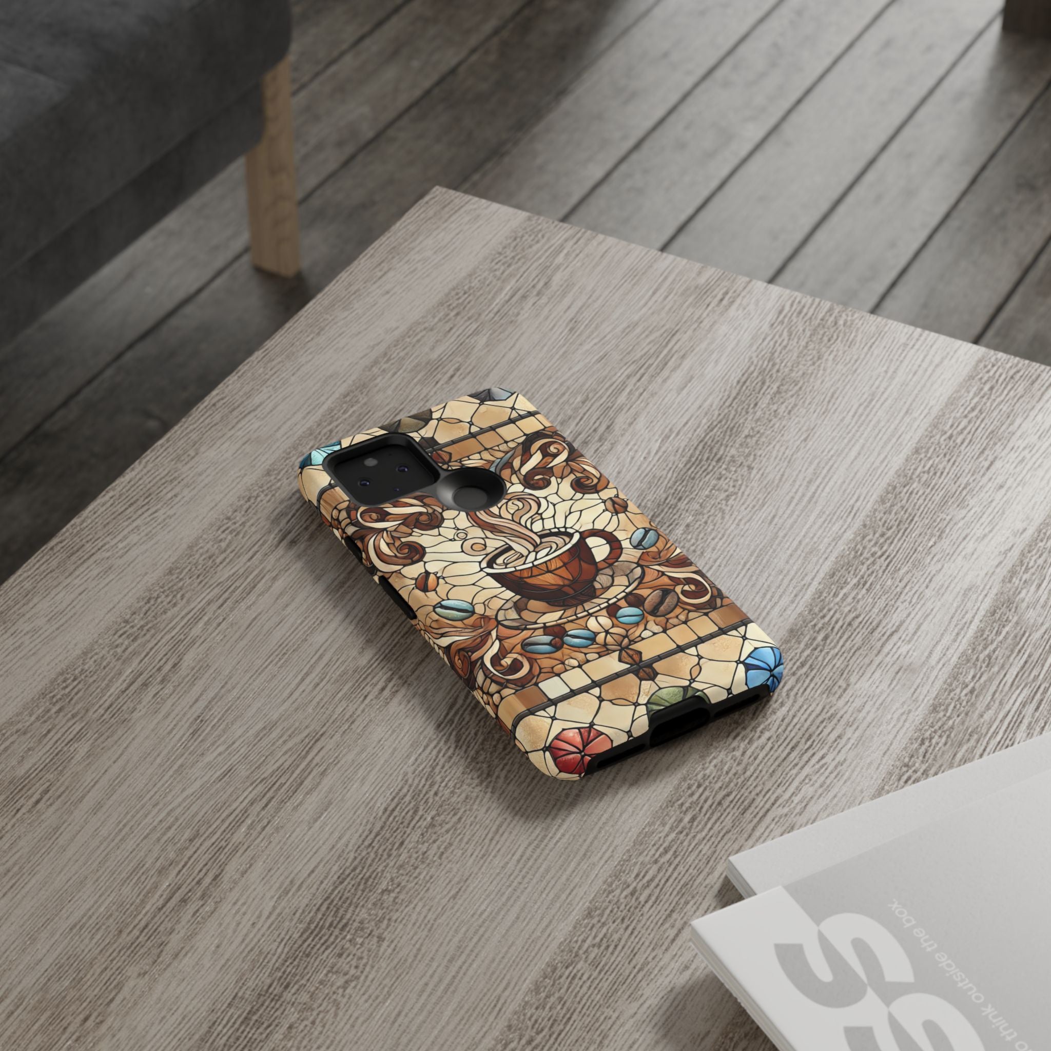 Stained Glass Coffee Android Phone Case – Shockproof TPU, 3D Wrap