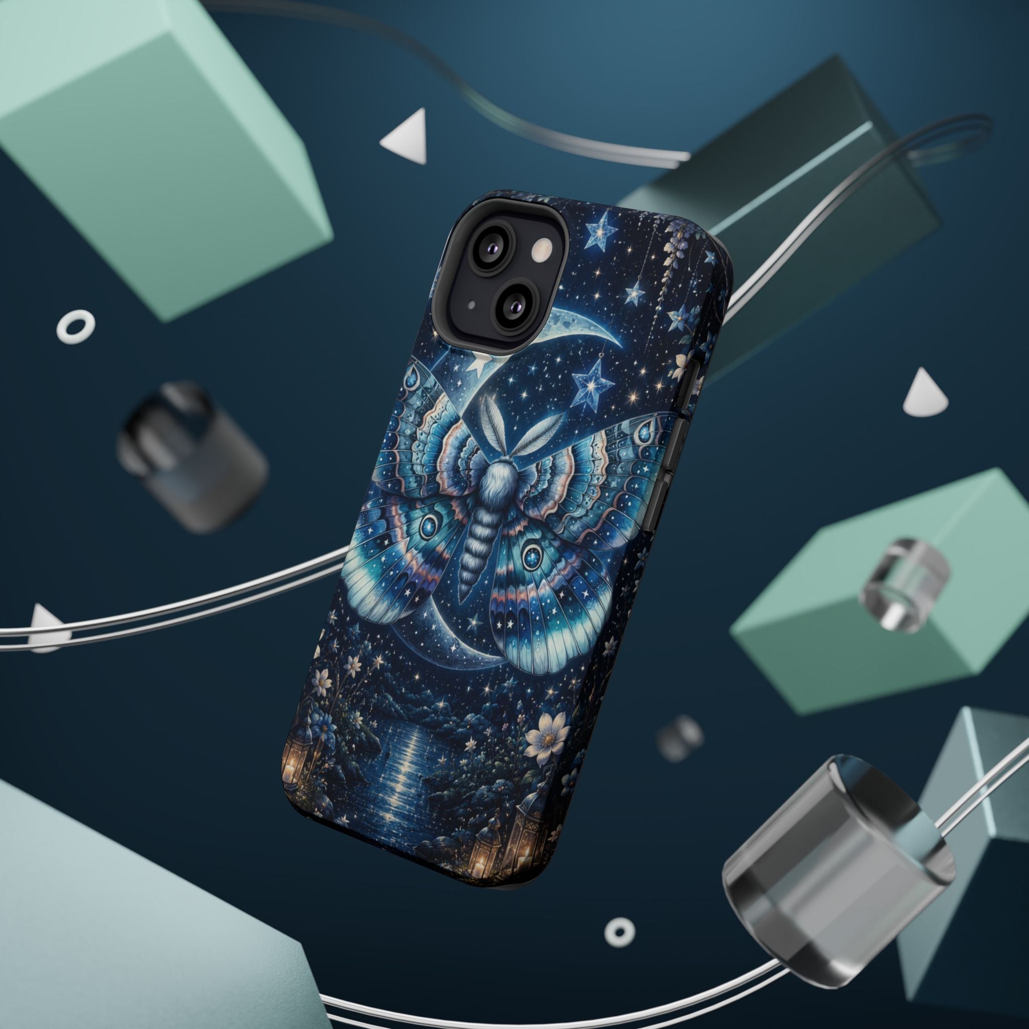 Mystic Moth Moon Phone Case – Night Sky MagSafe-Compatible Cover