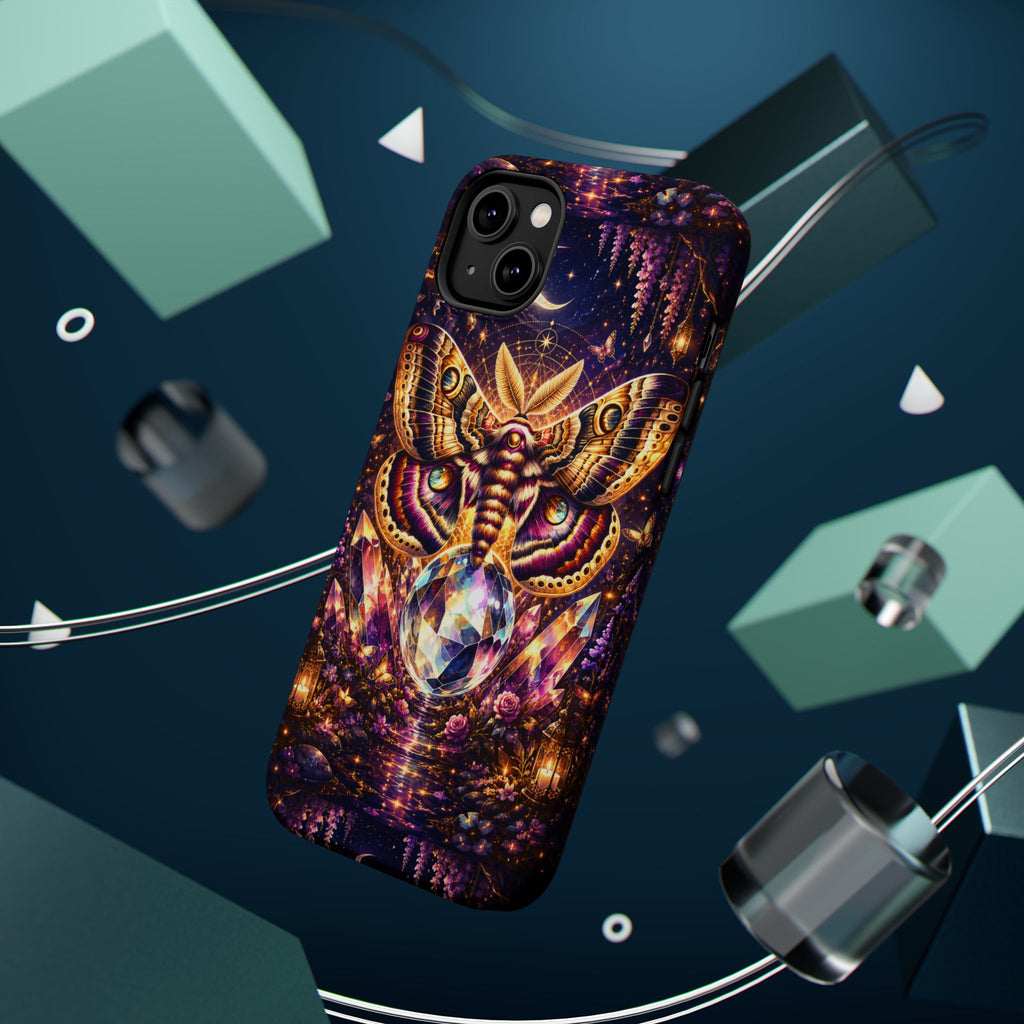 Mystic Moth Crystal Phone Case – Jewel-Toned MagSafe-Compatible Cover