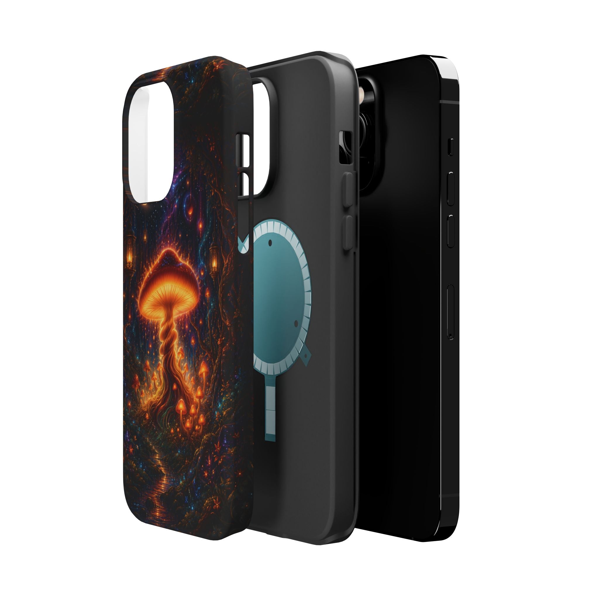 Psychedelic Glowing Mushroom Phone Case – MagSafe Galaxy Art Cover