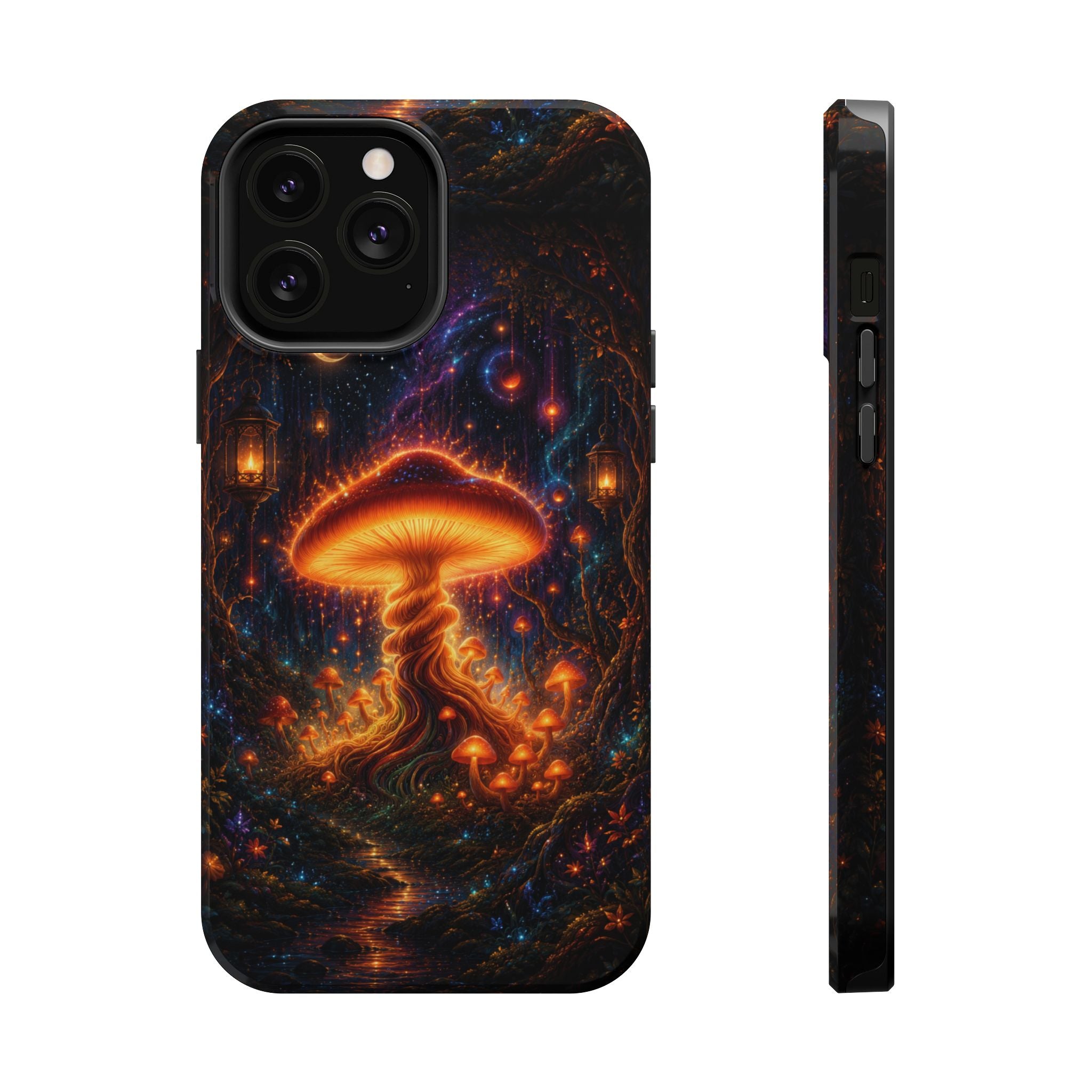 Psychedelic Glowing Mushroom Phone Case – MagSafe Galaxy Art Cover