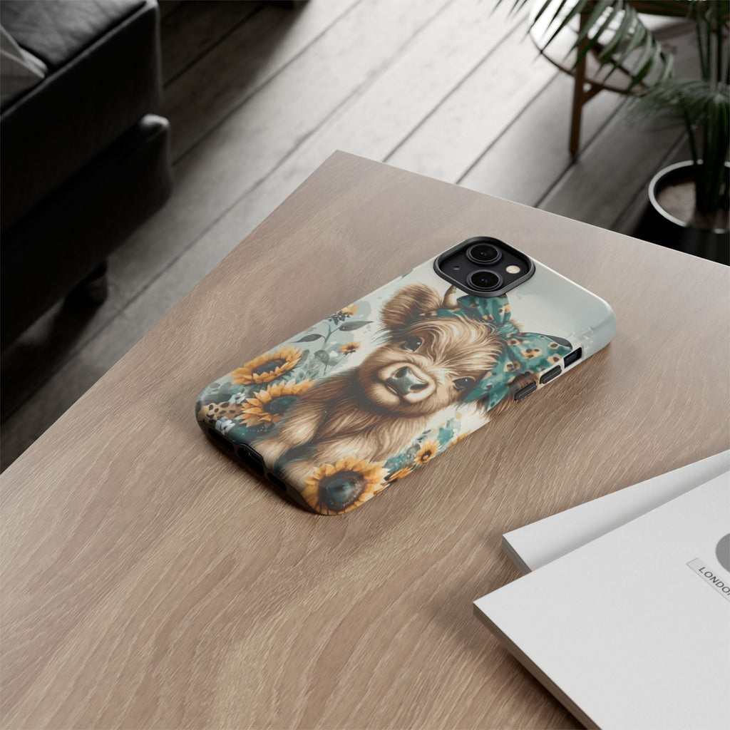 Adorable Cow Phone Case – Floral Farmhouse Design, Cute Animal Lover Gift