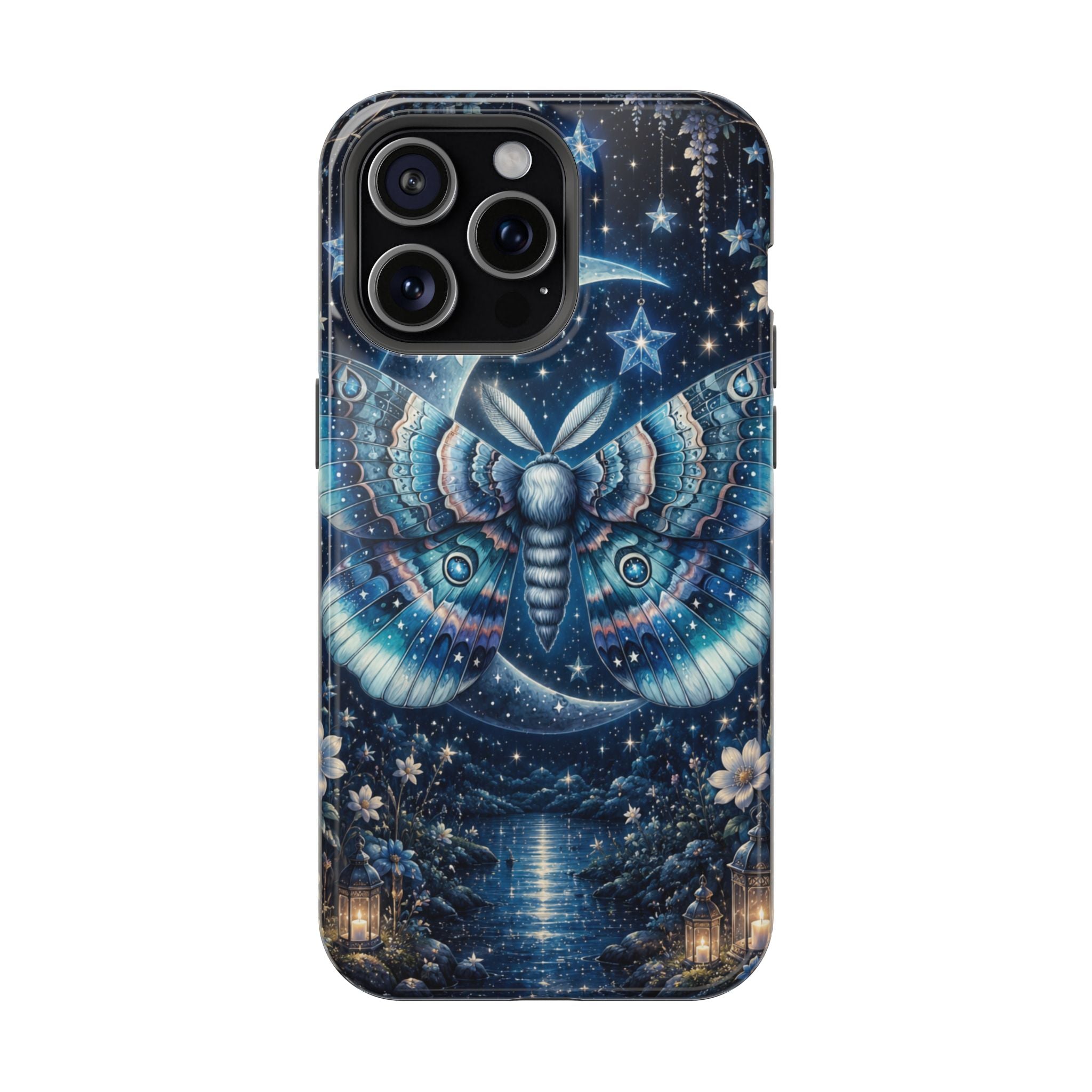 Mystic Moth Moon Phone Case – Night Sky MagSafe-Compatible Cover