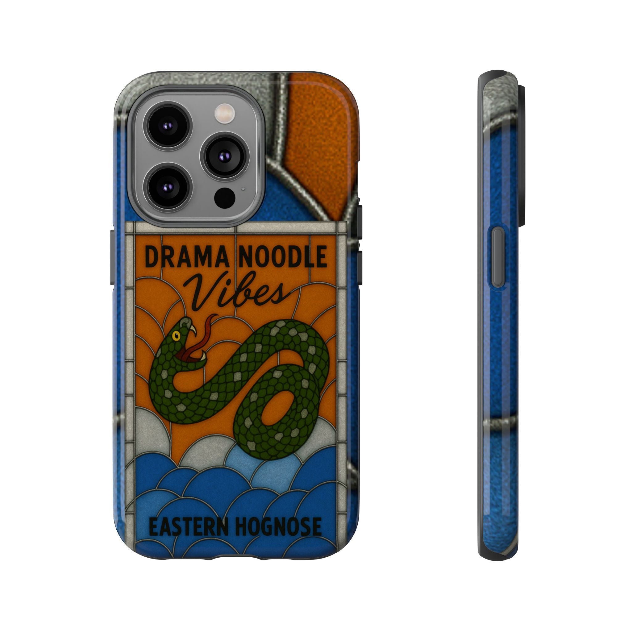Stained Glass Snake Phone Case – Vibrant Drama Noodle Aesthetic Cover