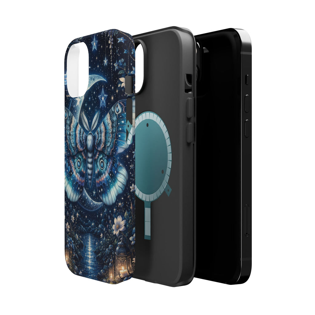 Mystic Moth Moon Phone Case – Night Sky MagSafe-Compatible Cover
