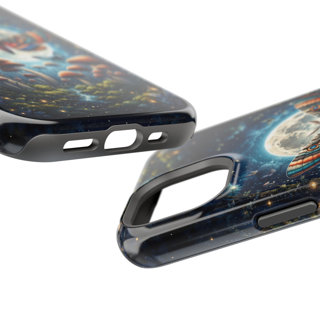 Mystic Moth Moon Phone Case – Whimsical MagSafe-Compatible Cover