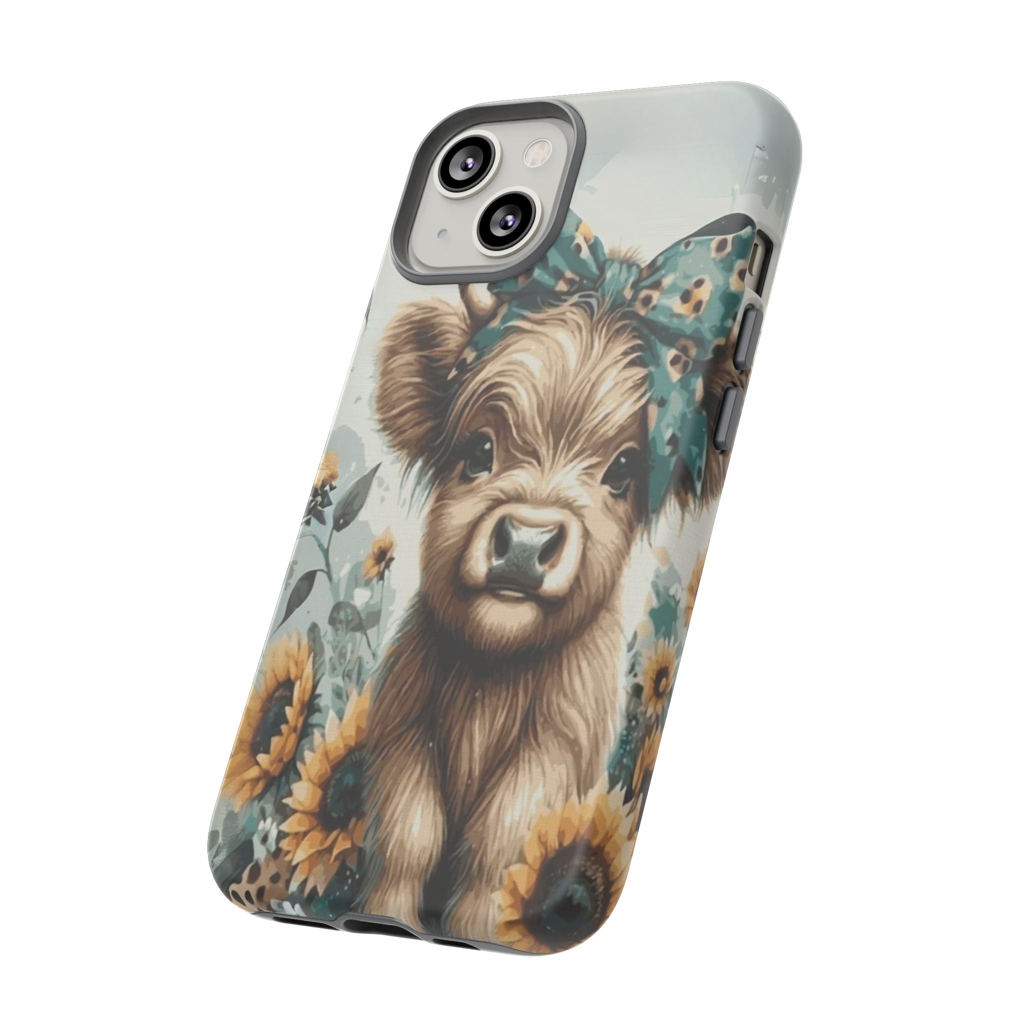 Adorable Cow Phone Case – Floral Farmhouse Design, Cute Animal Lover Gift