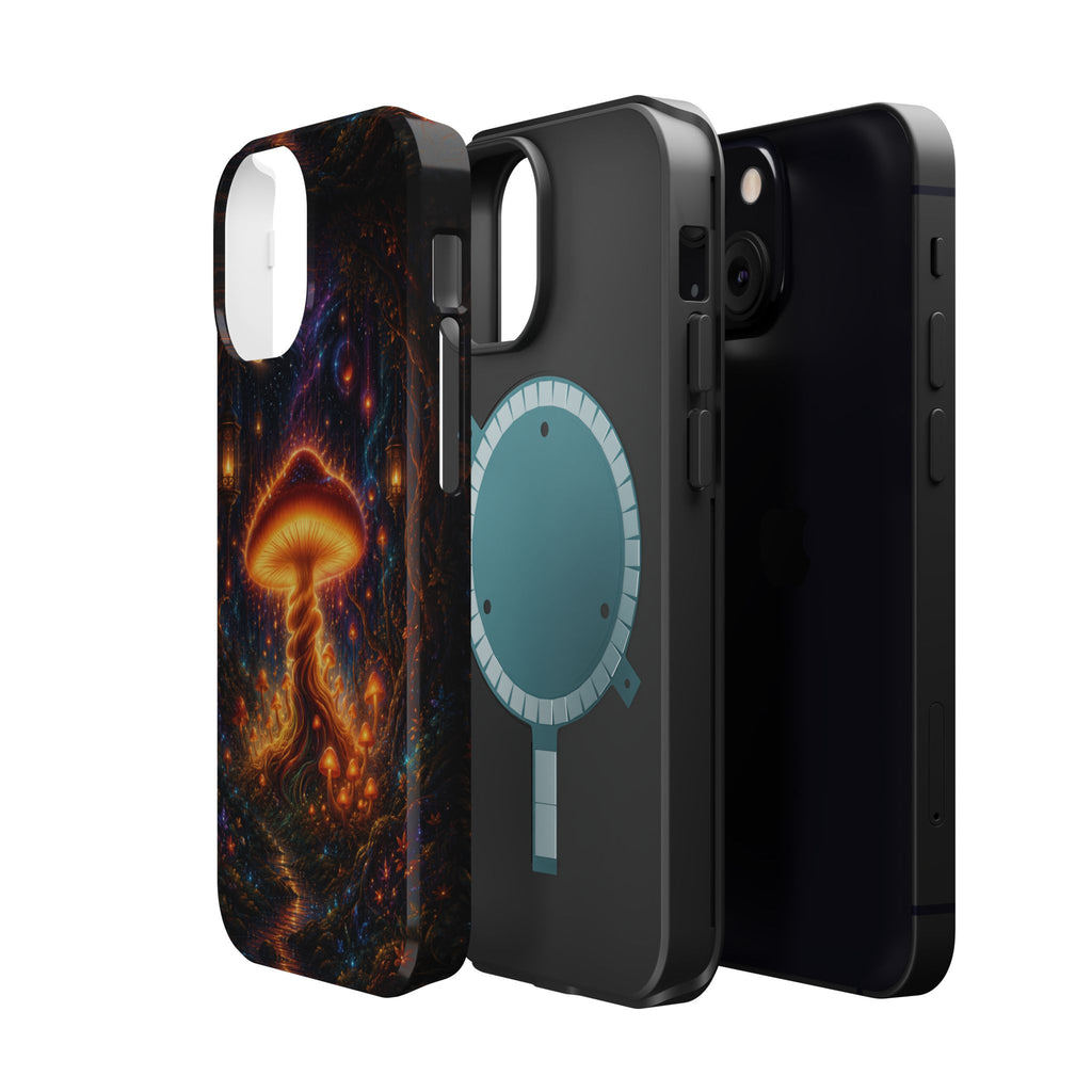 Psychedelic Glowing Mushroom Phone Case – MagSafe Galaxy Art Cover