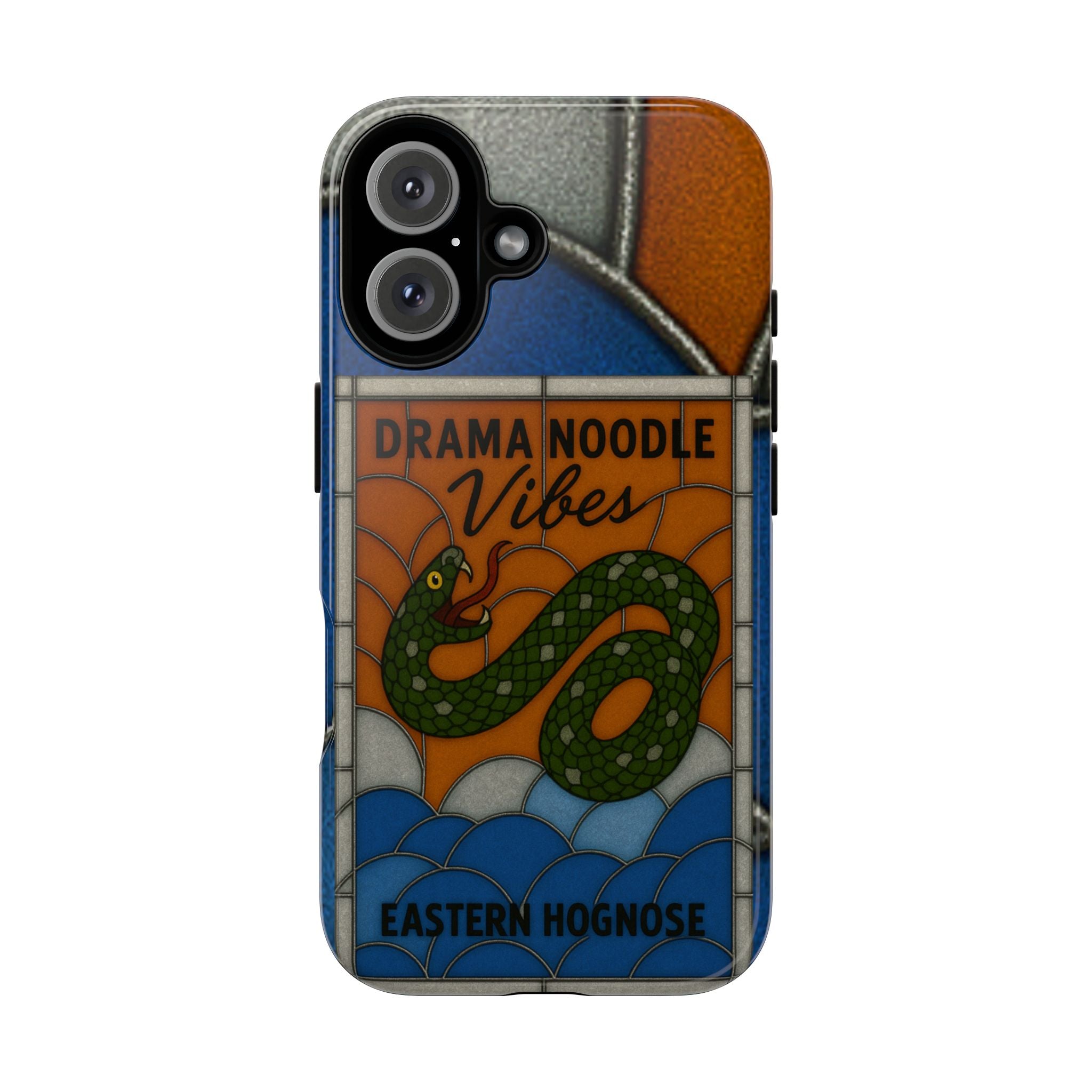 Stained Glass Snake Phone Case – Vibrant Drama Noodle Aesthetic Cover