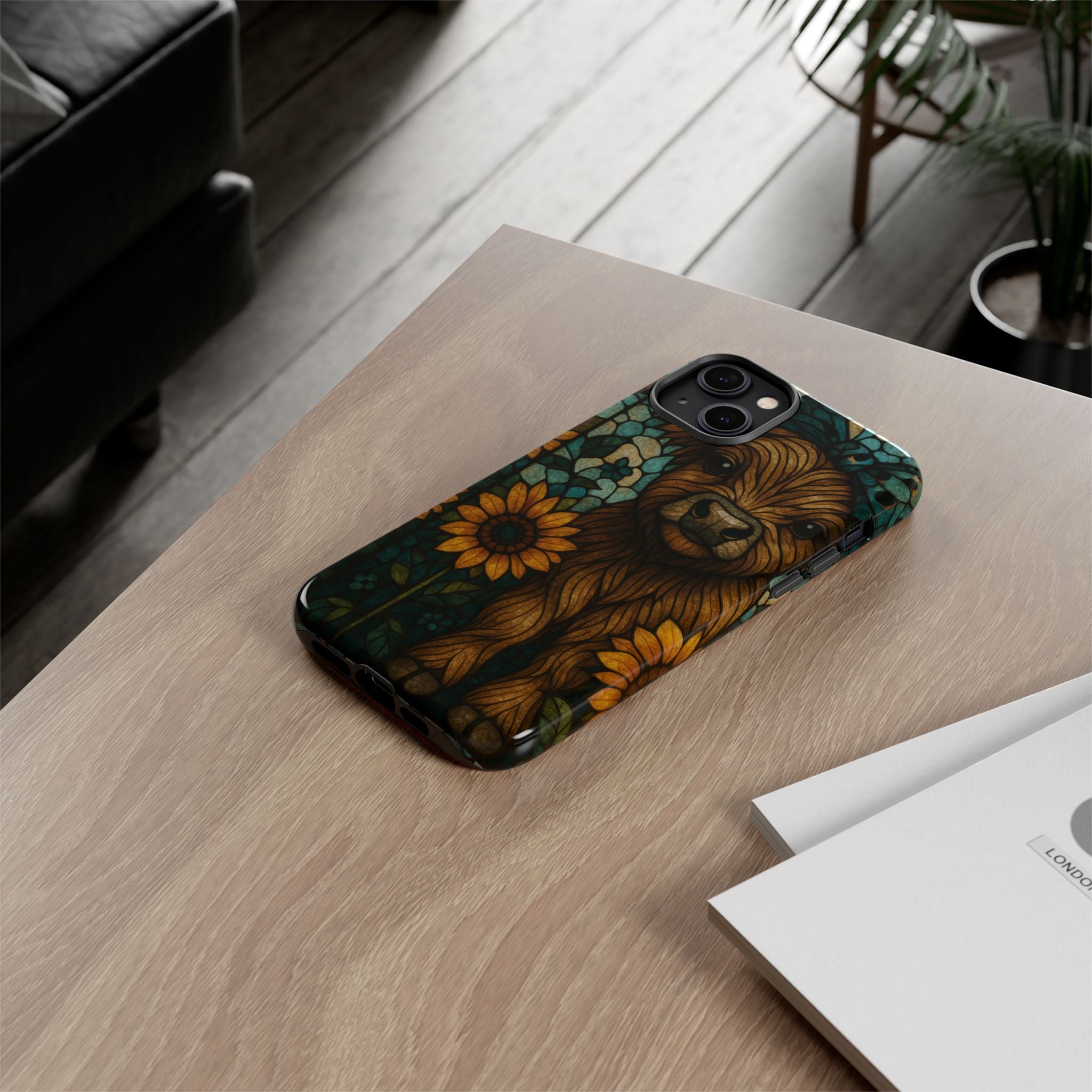 Stained Glass Baby Cow Phone Case – Sunflower Farmhouse Animal Design