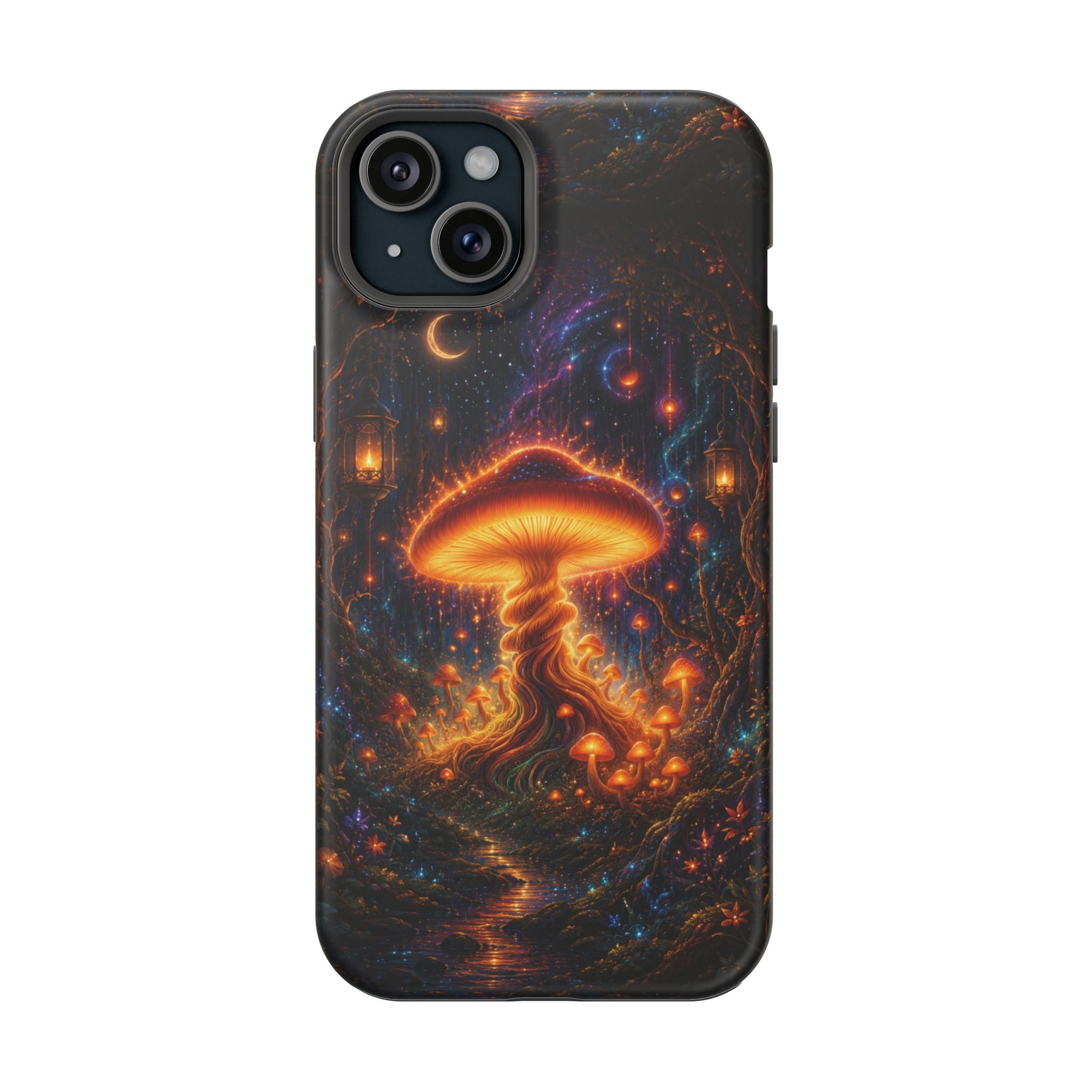 Psychedelic Glowing Mushroom Phone Case – MagSafe Galaxy Art Cover