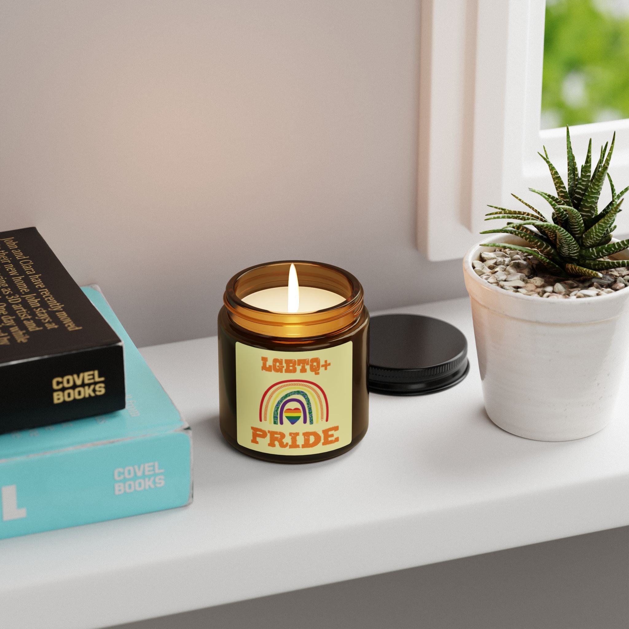 LGBTQ Pride Scented Soy Candle, Pride Month Celebration Gift From Daughter Son, Rainbow Pride Inclusive Statement Fathers Day Gift For Dad