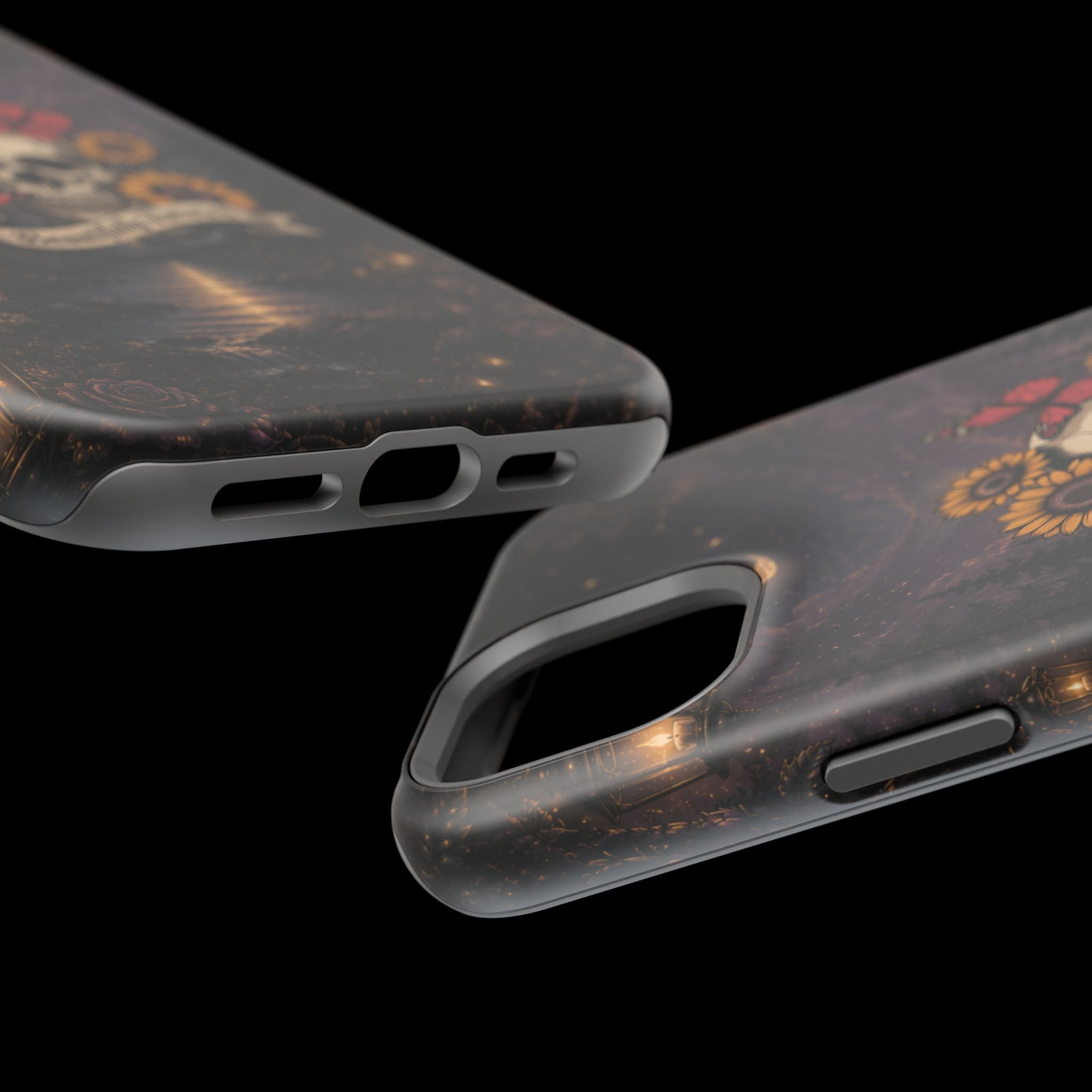 Skull, Sunflowers & Butterflies Phone Case – "Beautifully Twisted" MagSafe Cover